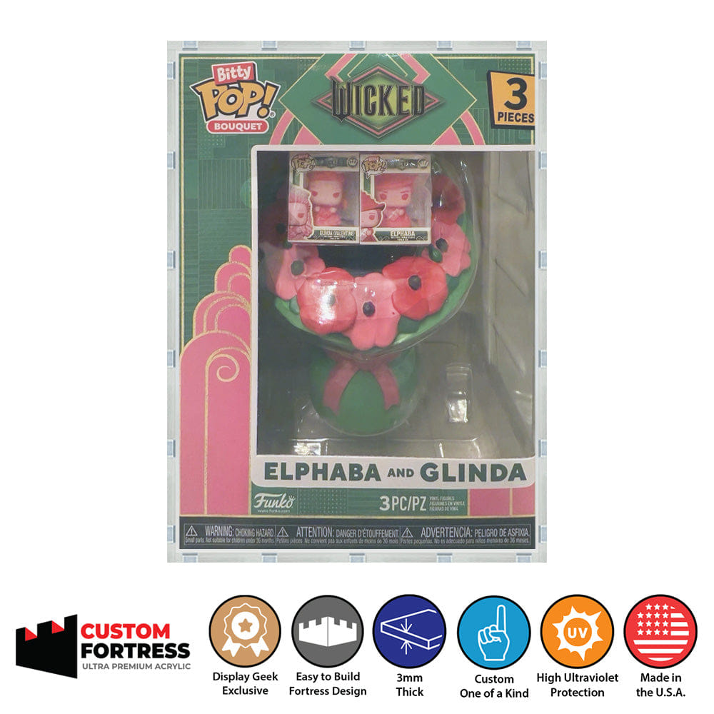 Flying Box Custom Acrylic Hard Case for BITTY POP BOUQUET Funko Pop Boxes (3 mm thick, UV Resistant) Fits 6.25h x 4.5w x 3.5d