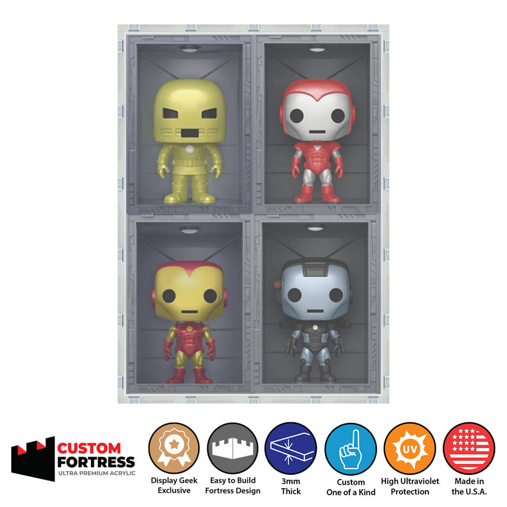 Flying Box Custom Acrylic Hard Case for HALL OF ARMOR STACKED Funko Pop Grail Boxes (3 mm thick, UV Resistant) Fits 11h x 7.8w x 2.9d