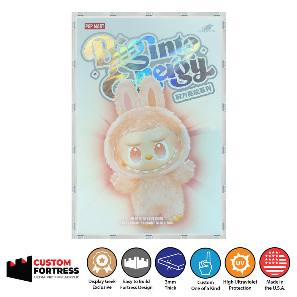 Flying Box Custom Acrylic Hard Case for BIG INTO ENERGY LABUBU BLIND BOX Pop Mart Box (3 mm thick, UV Resistant) Fits 5.9h x 4w x 3.2d