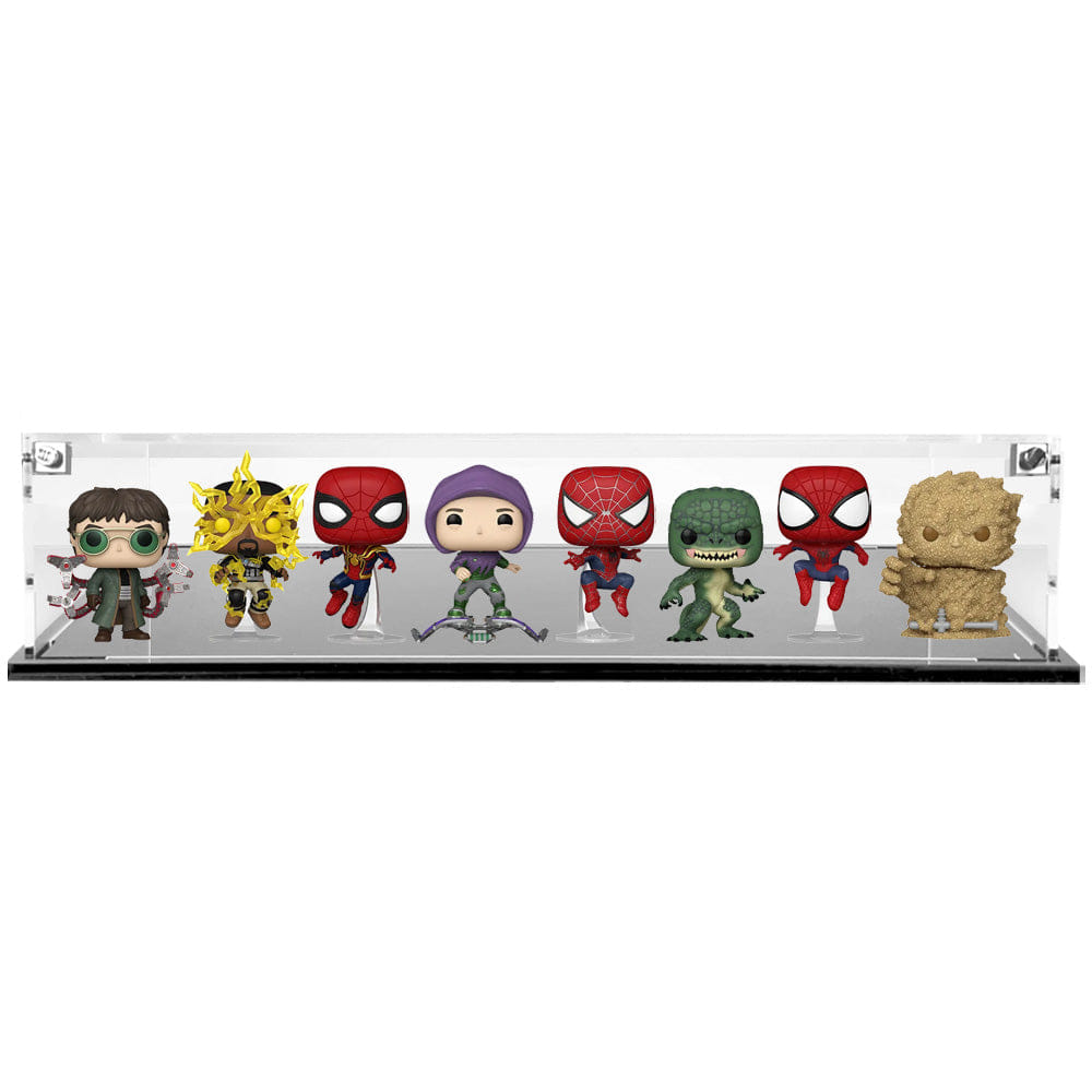 Flying Box Custom Acrylic Display Case for 8 POPS SIDE BY SIDE Funko Pop Out of Box (3 mm thick, UV Resistant)