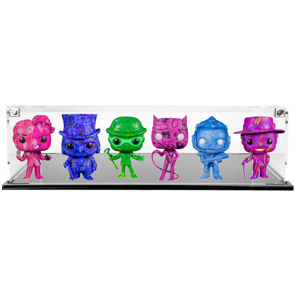 Flying Box Custom Acrylic Display Case for 6 POPS SIDE BY SIDE Funko Pop Out of Box (3 mm thick, UV Resistant)