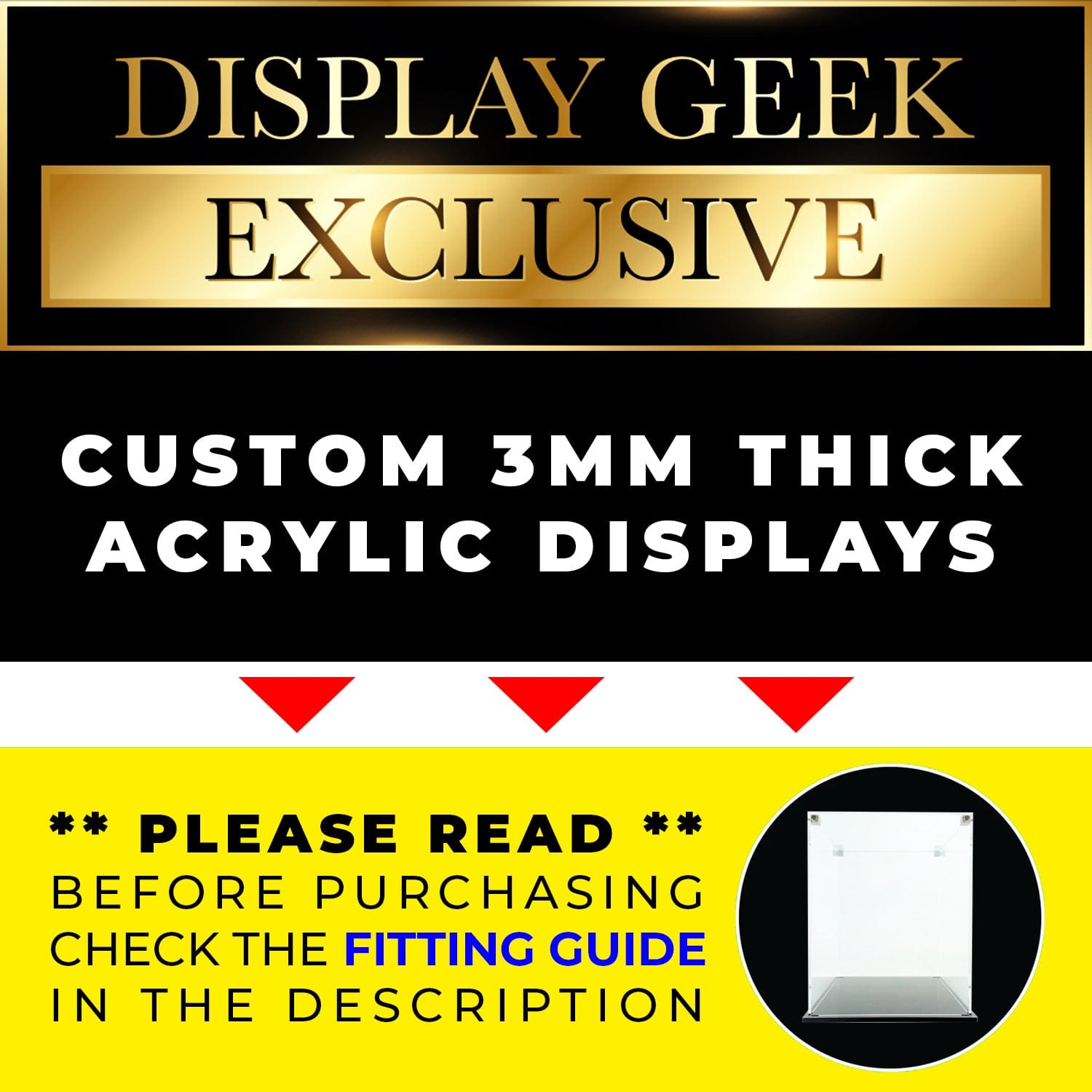 Flying Box Custom Acrylic Display Case for 6 POPS SIDE BY SIDE Funko Pop Out of Box (3 mm thick, UV Resistant)