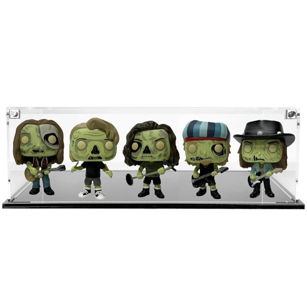 Flying Box Custom Acrylic Display Case for 5 POPS SIDE BY SIDE Funko Pop Out of Box (3 mm thick, UV Resistant)