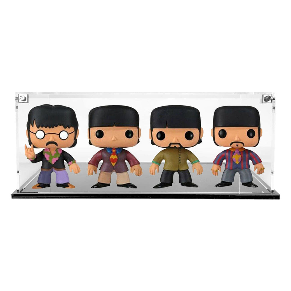 Flying Box Custom Acrylic Display Case for 4 POPS SIDE BY SIDE Funko Pop Out of Box (3 mm thick, UV Resistant)