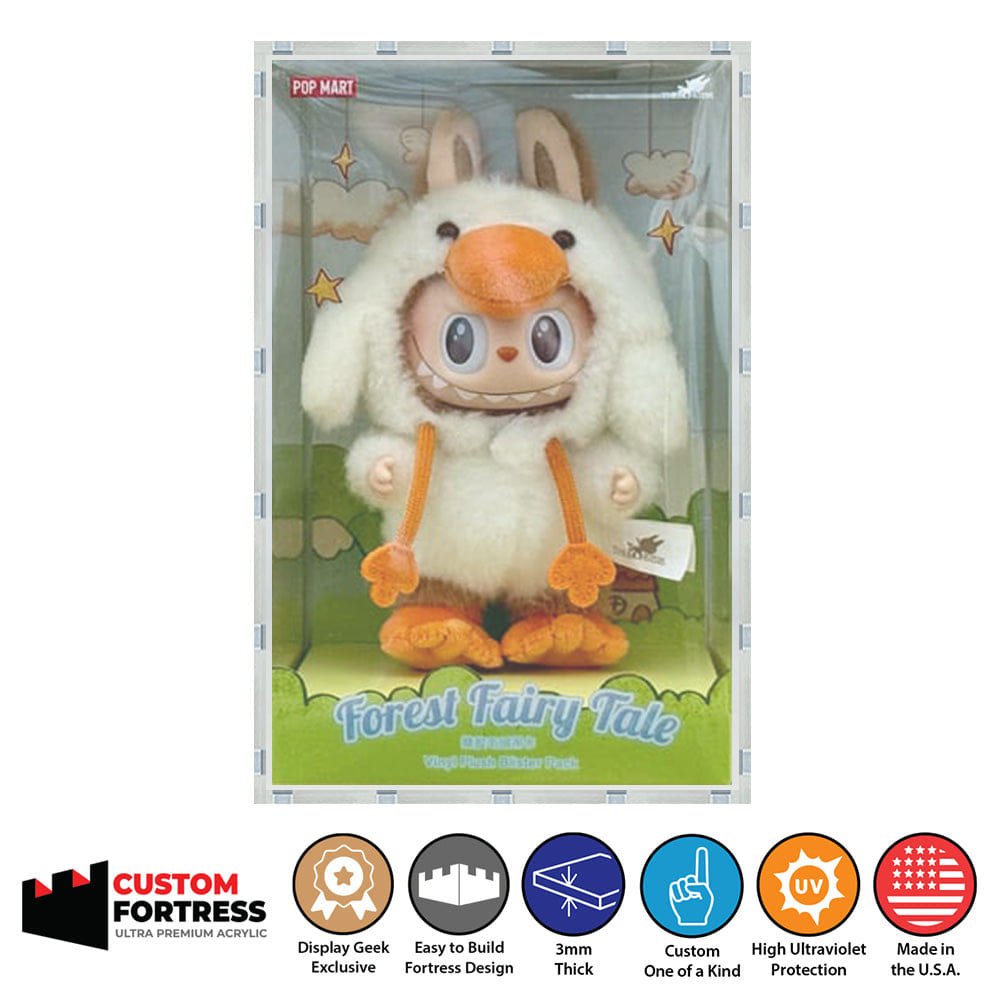 Flying Box Custom Acrylic Hard Case for FOREST FAIRY TALE LABUBU DOLL Pop Mart Box (3 mm thick, UV Resistant) Fits 7.8h x 4.9w x 4d