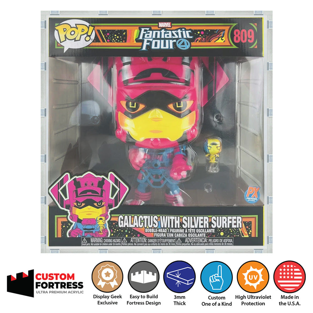 Flying Box Custom Acrylic Hard Case for 10 INCH WIDE OG Funko Pop Grail Boxes (3 mm thick, UV Resistant) Fits 12.875h x 12w x 8.25d