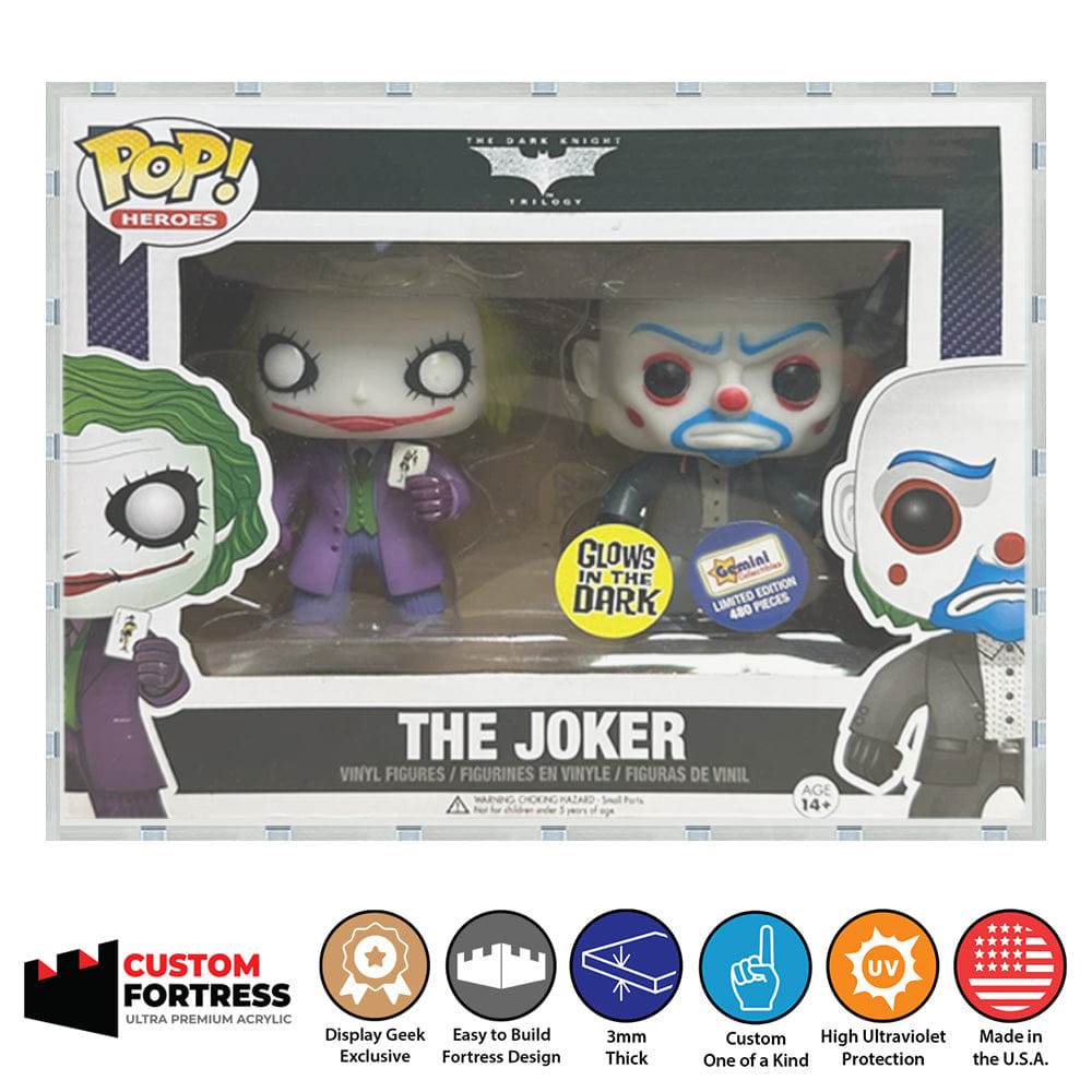 Flying Box Custom Acrylic Hard Case for 2 PACK STANDARD (N - Z) Funko Pop Grail Boxes (3 mm thick, UV Resistant) Fits 6.25h x 8w x 3.5d