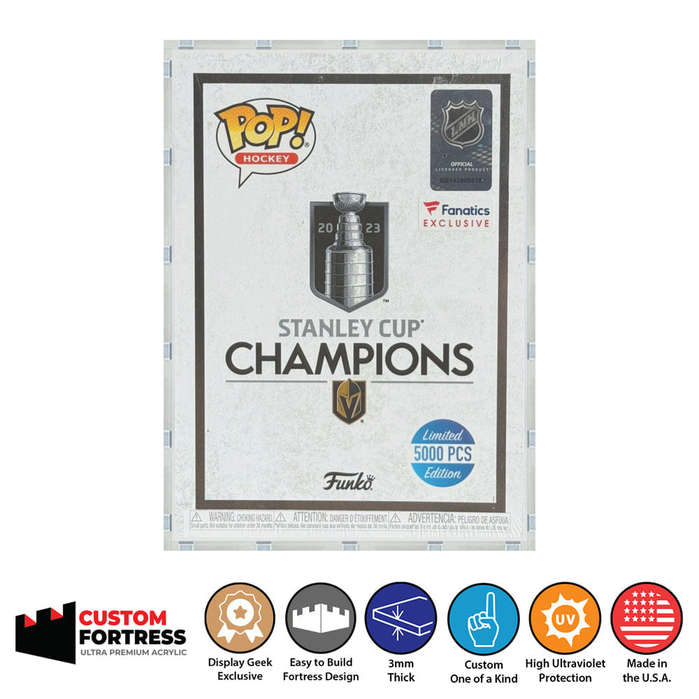 Flying Box Custom Acrylic Hard Case for GOLDEN KNIGHTS STANLEY CUP 2023 Funko Pop Grail Boxes (3 mm thick, UV Resistant) Fits 6.4h x 4.8w x 3.7d