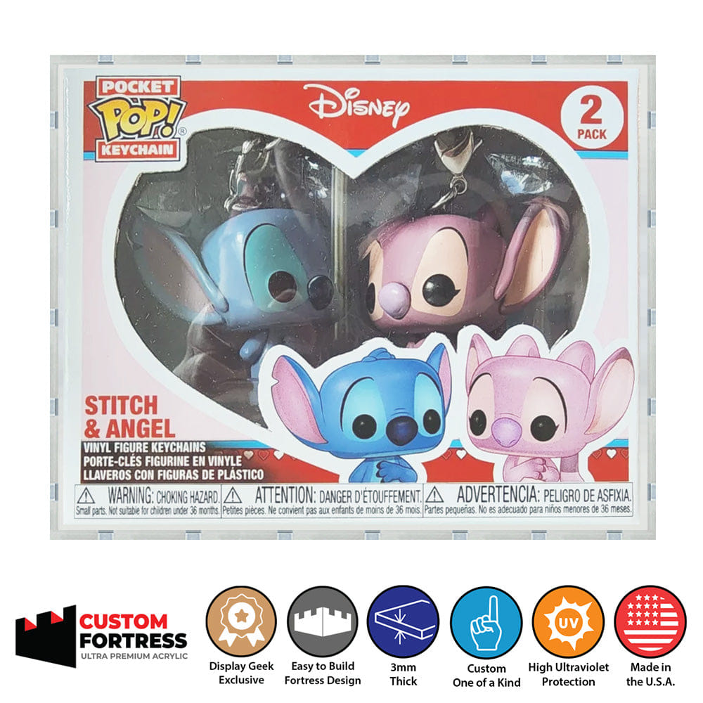 Flying Box Custom Acrylic Hard Case for 2 PACK POCKET POP KEYCHAIN Funko Pop Grail Boxes (3 mm thick, UV Resistant) Fits 3.75h x 3w x 1.5d