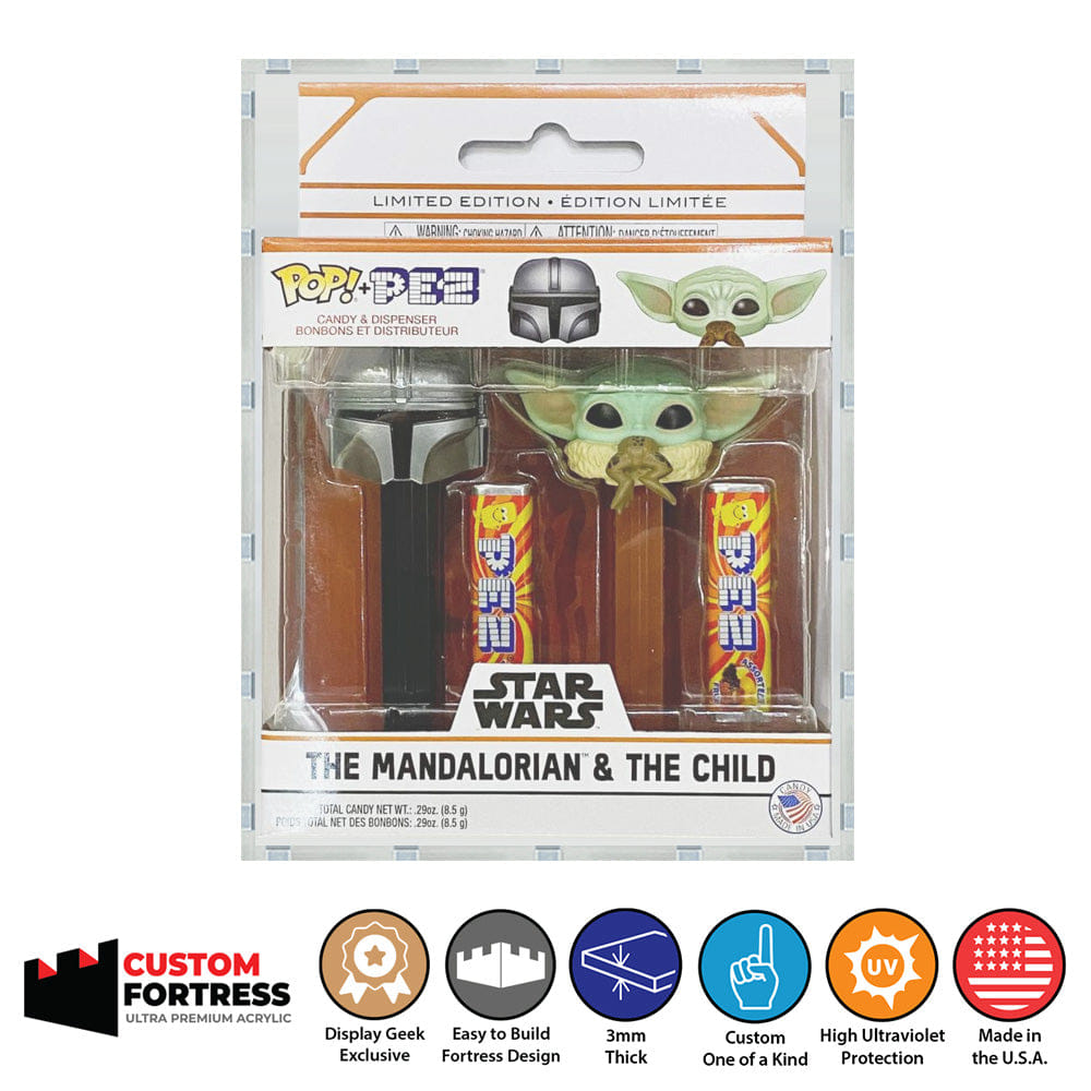 Flying Box Custom Acrylic Hard Case for 2 PACK POP PEZ Funko Pop Grail Boxes (3 mm thick, UV Resistant) Fits 7.75h x 5.5w x 2d