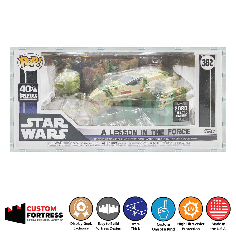 Flying Box Custom Acrylic Hard Case for POP MOVIE MOMENTS LESSON IN THE FORCE #382 Funko Pop Grail Boxes (3 mm thick, UV Resistant) Fits 6h x 12.25w x 10.25d
