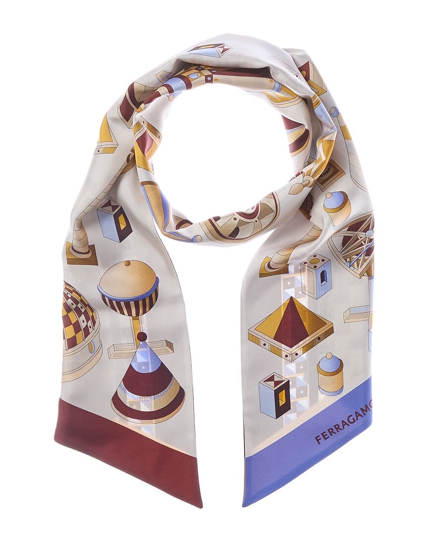 Ferragamo Geometrical Renaissance Print Silk Bandeau