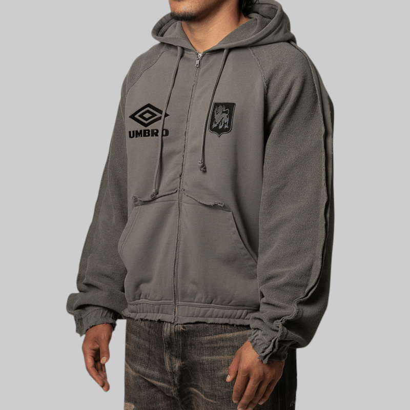Umbro Royal Arms Zip Masked Hoodie - Smock Grey