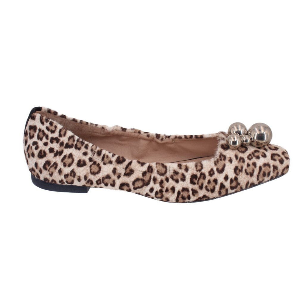 Stuart Weitzman FUR FLATS LEOPARD 10 US