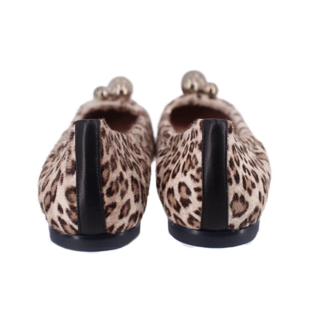 Stuart Weitzman FUR FLATS LEOPARD 10 US