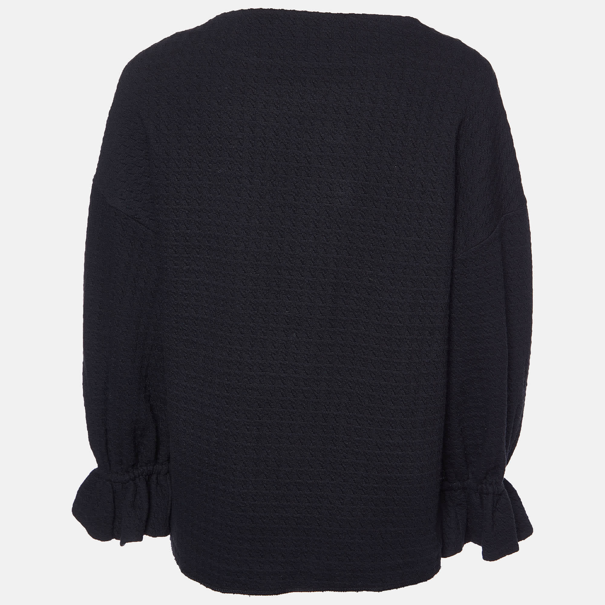 Sandro Black Cotton Lolipop Balloon Sleeve Top
