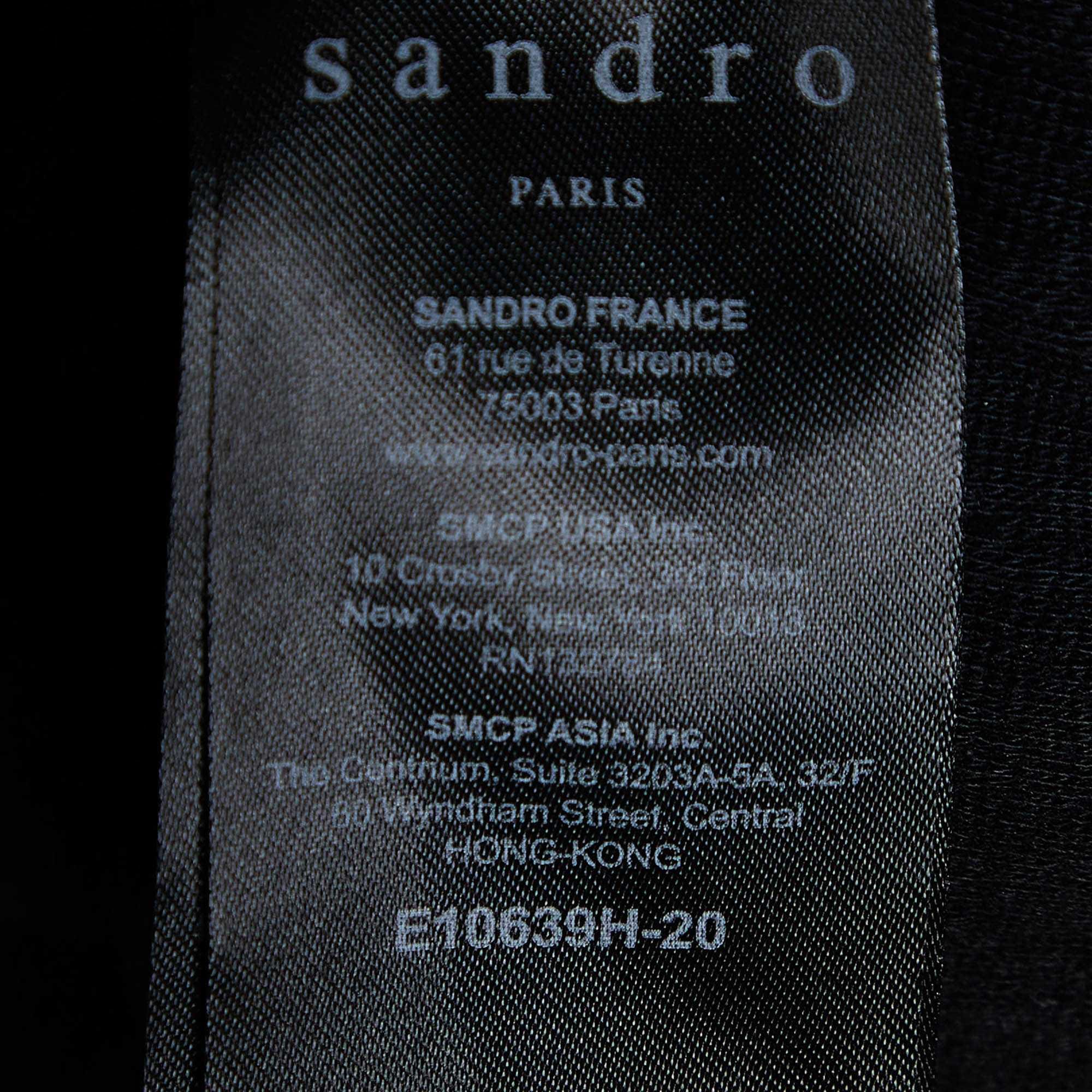 Sandro Black Cotton Lolipop Balloon Sleeve Top