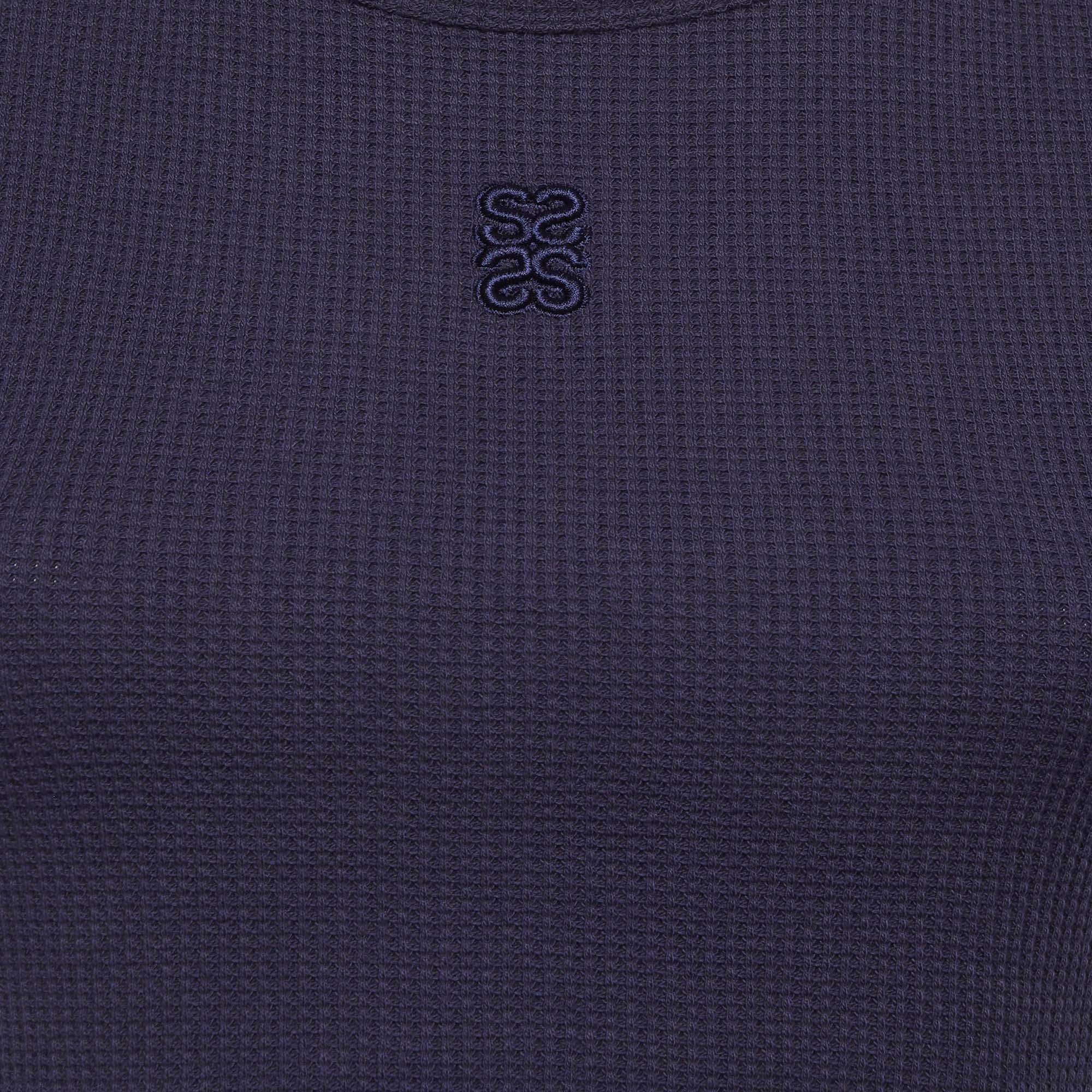 Sandro Blue Waffle Knit Crop Top