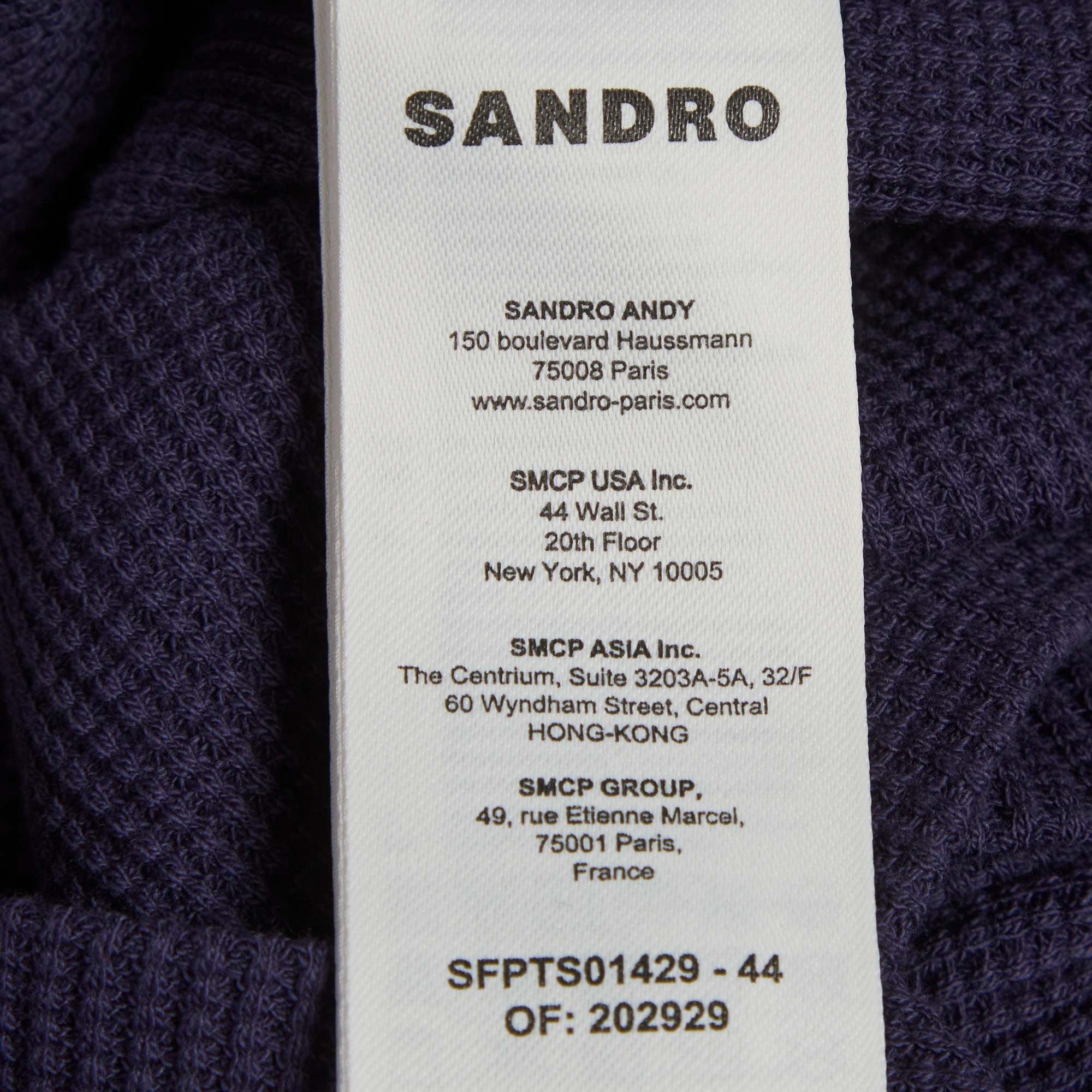Sandro Blue Waffle Knit Crop Top