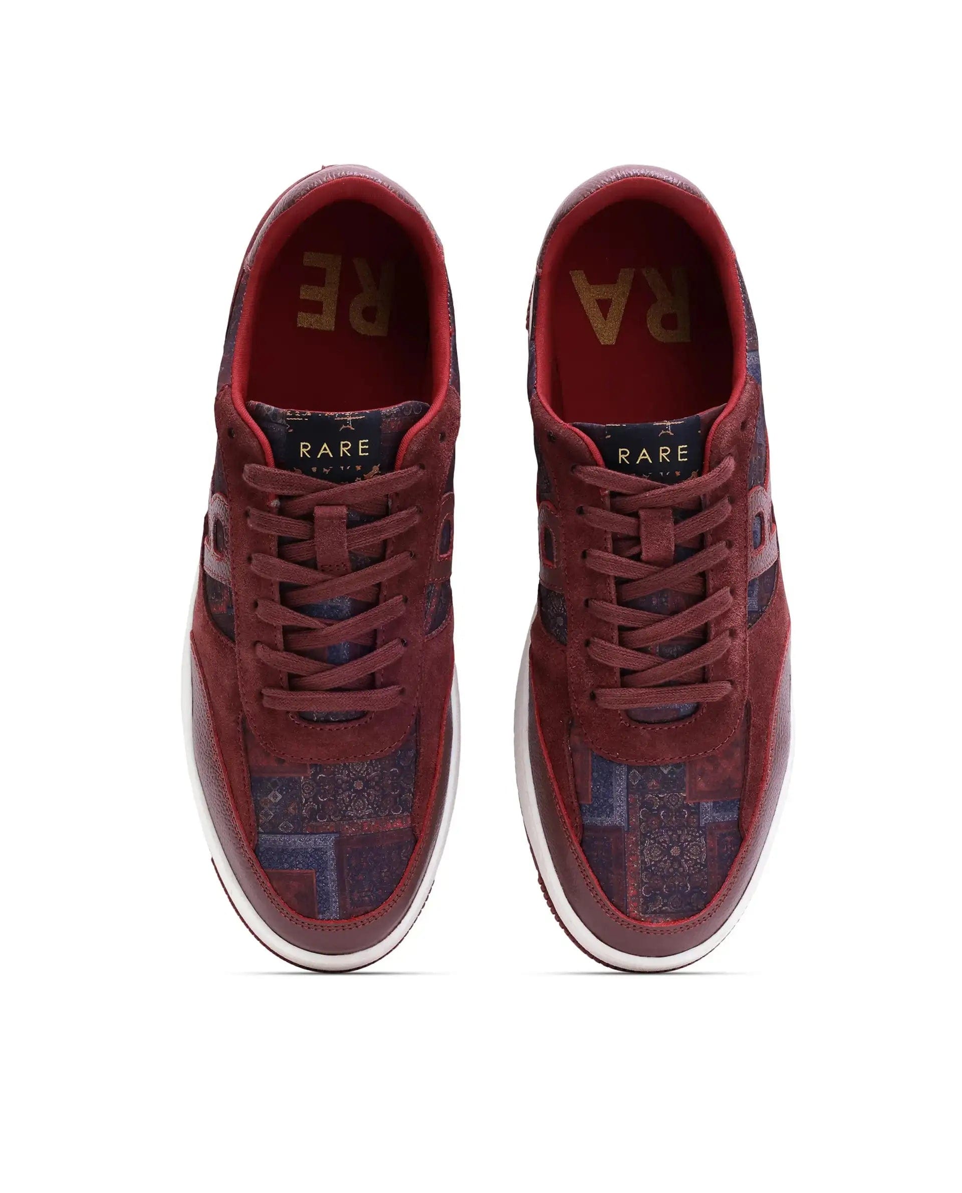 RAREZ Rare Rabbit Men Loom Dark Red Leather Lace - Up Closure Shoes