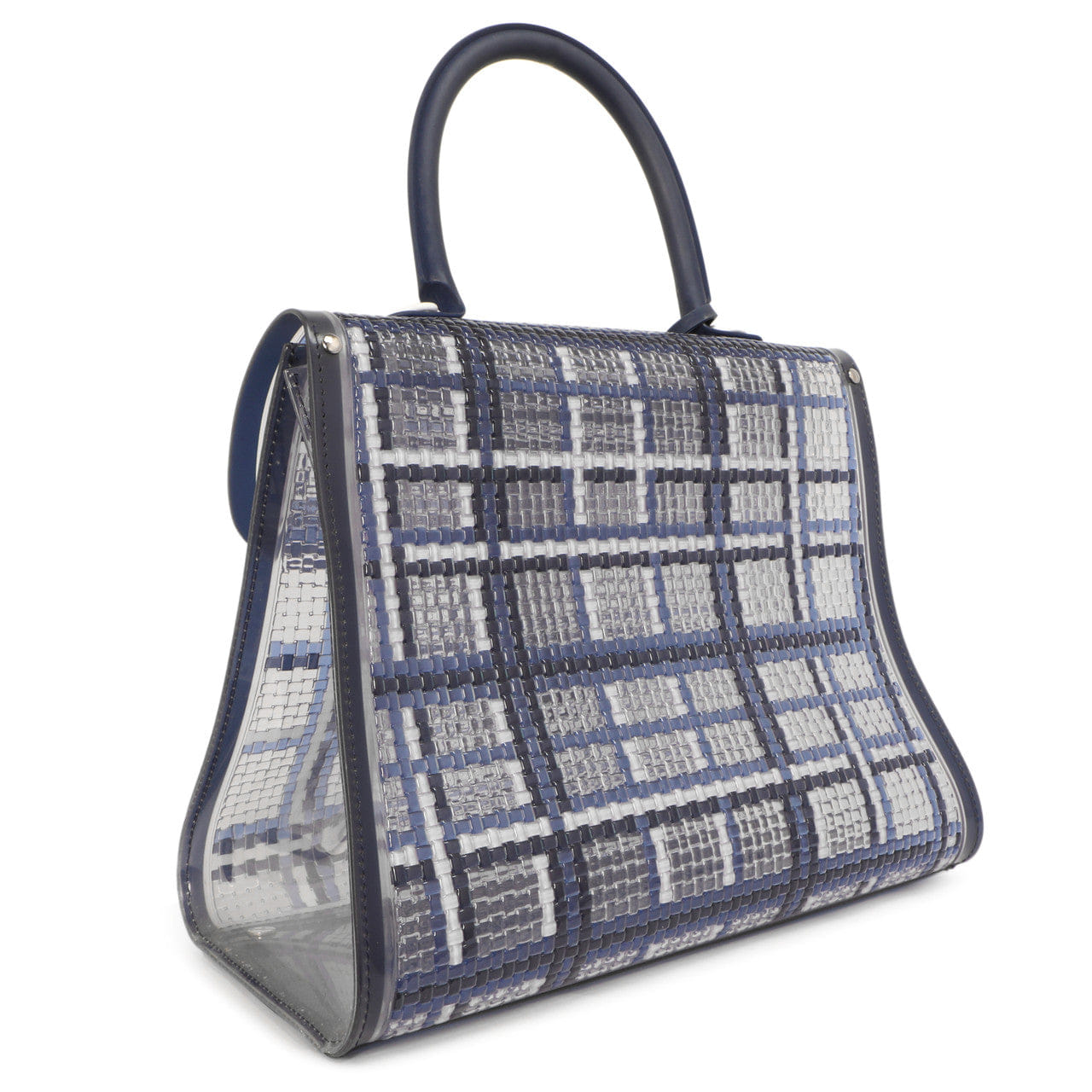 Delvaux Navy Vinyl Gingham The Dreamer Brillant MM
