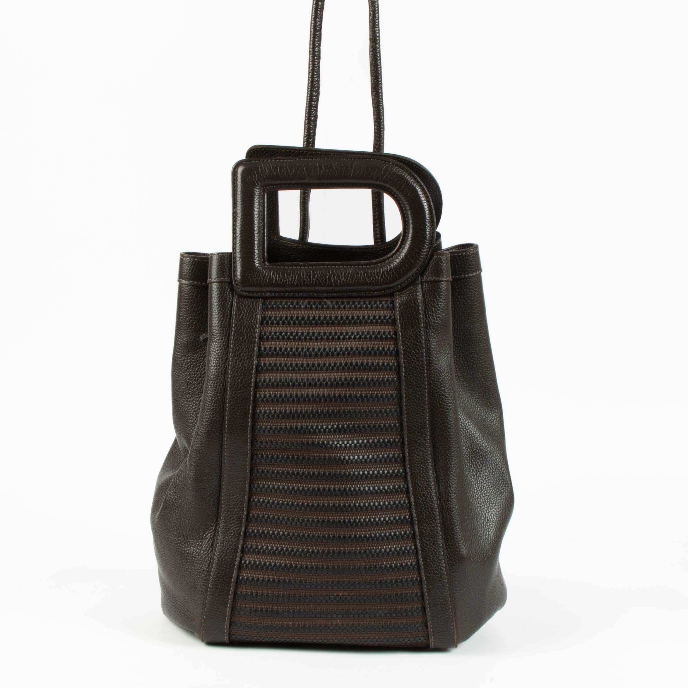 Delvaux Brown Toile de Cuir Caraïbes Bag