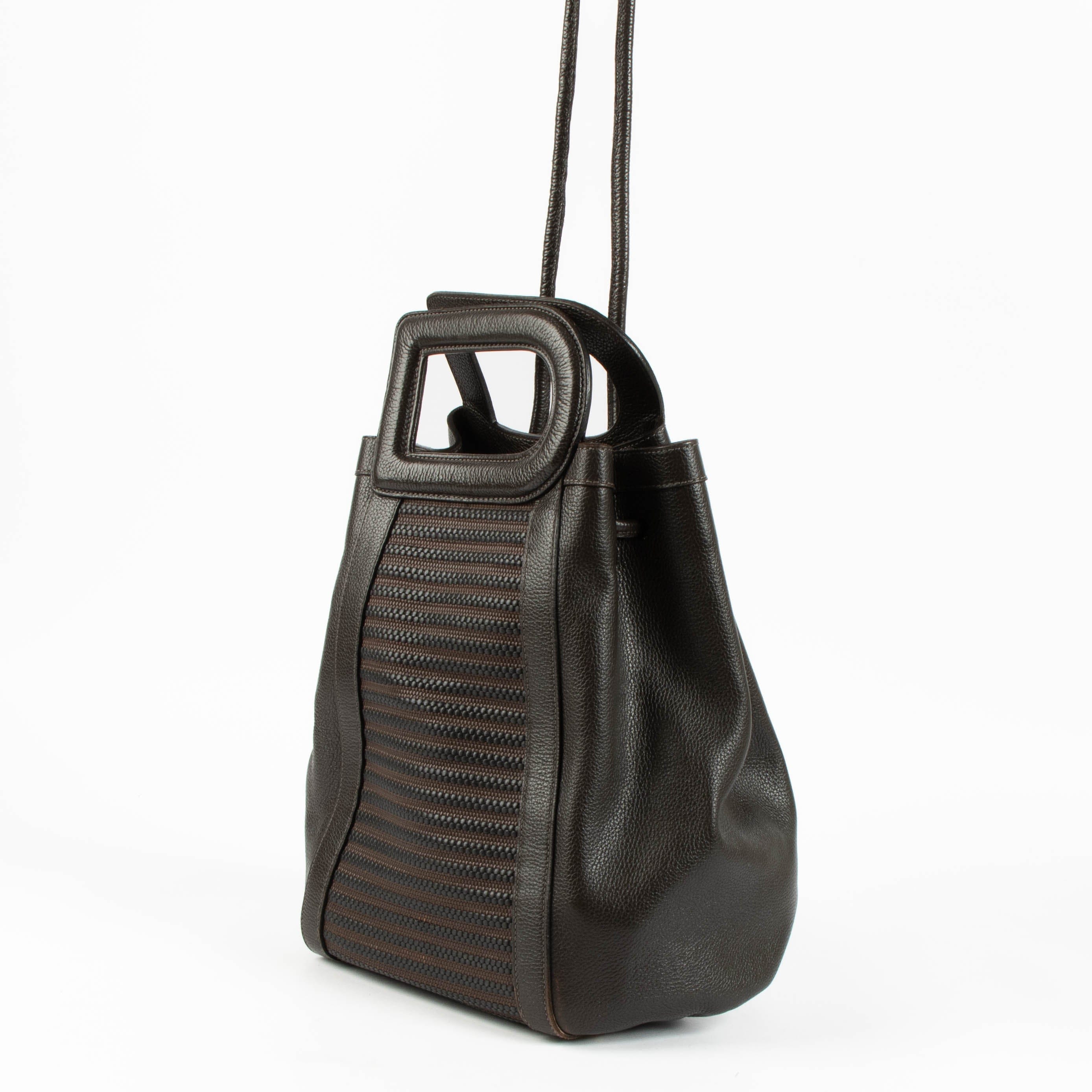 Delvaux Brown Toile de Cuir Caraïbes Bag