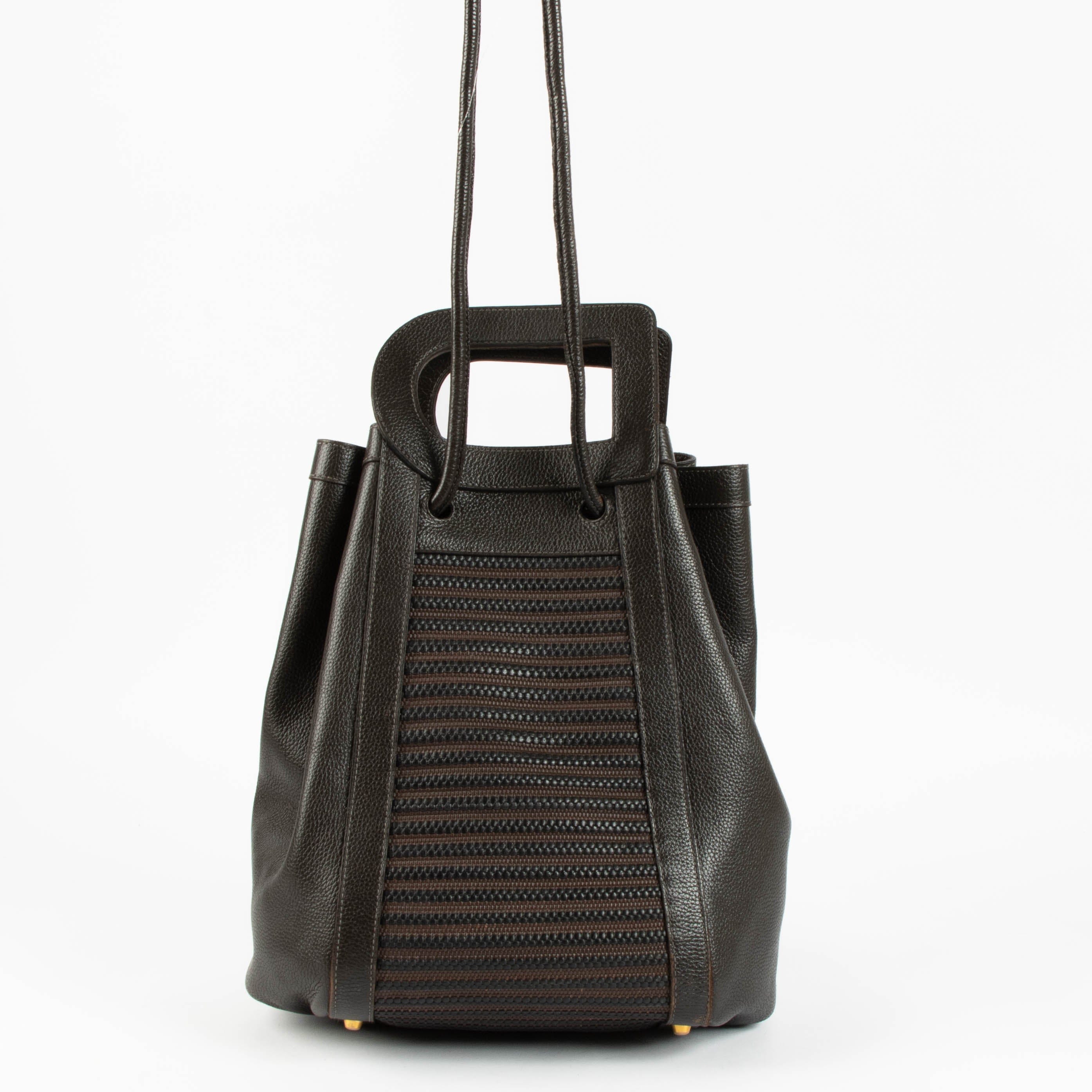 Delvaux Brown Toile de Cuir Caraïbes Bag