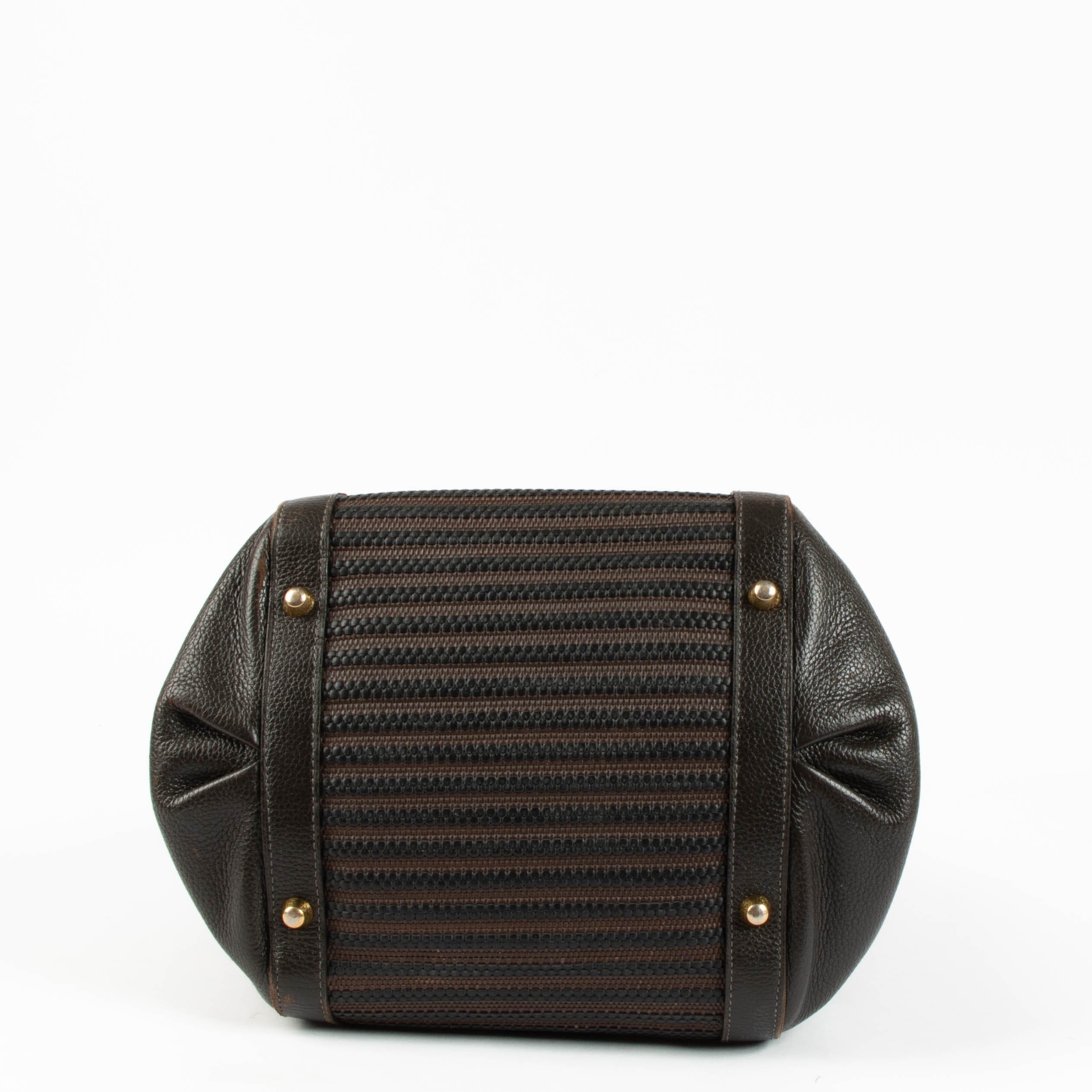Delvaux Brown Toile de Cuir Caraïbes Bag