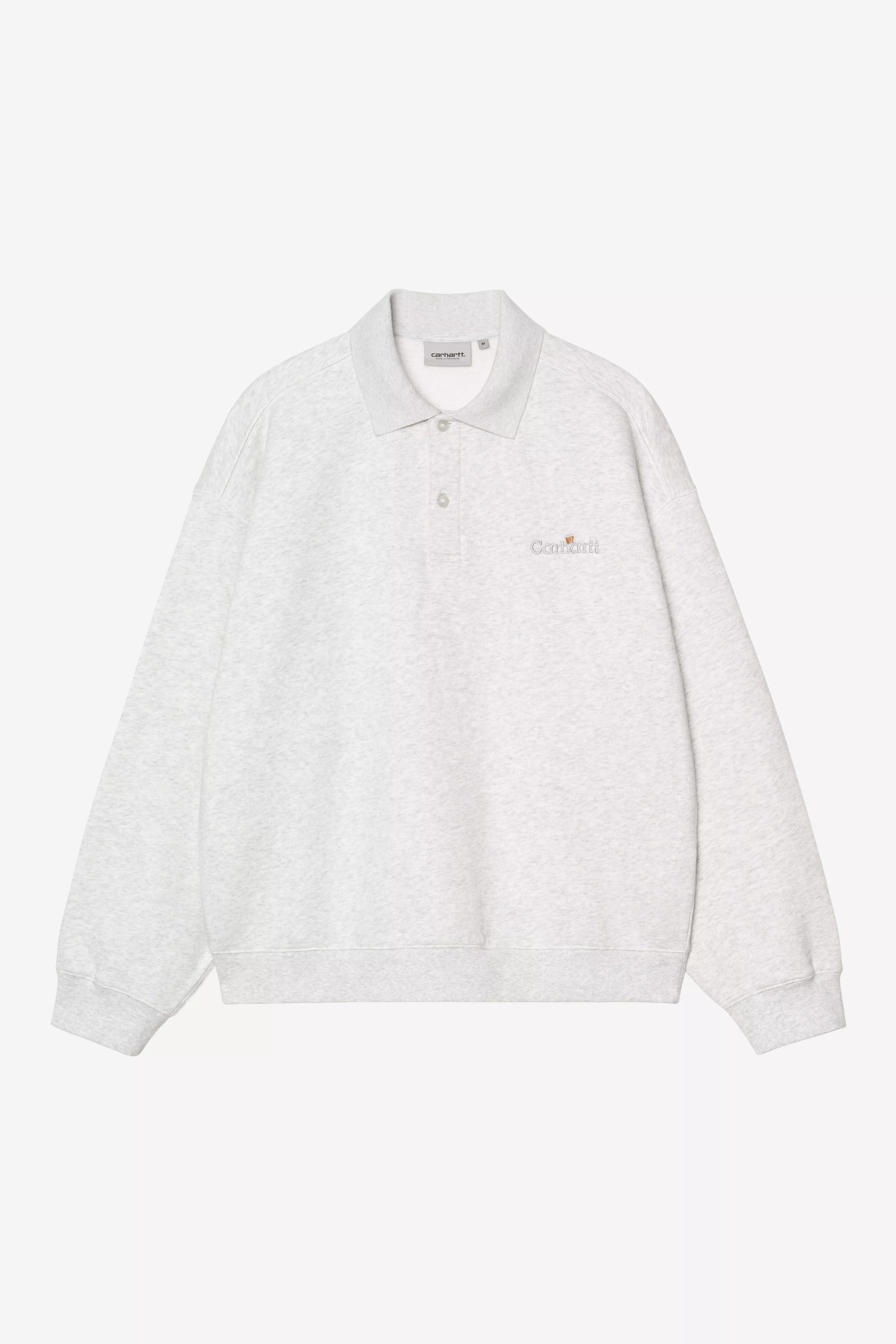 Carhartt WIP Wip Label Polo Sweat - Ash Heather