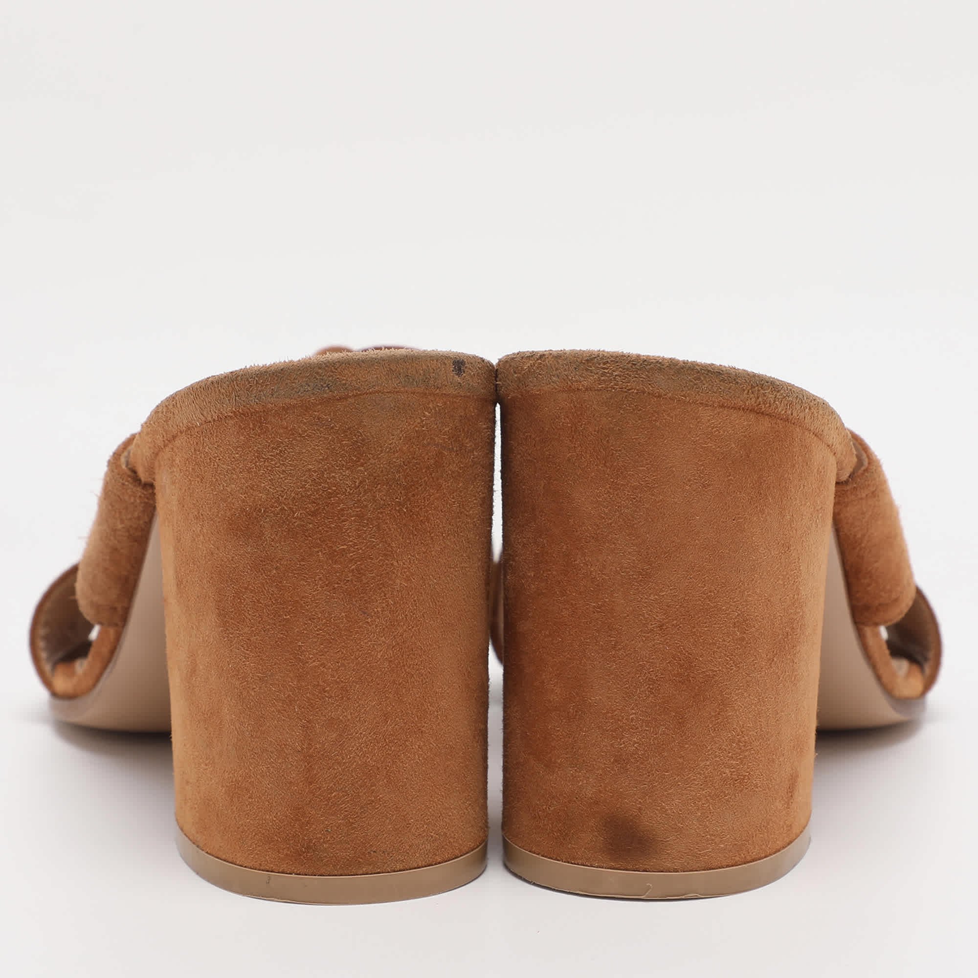 Gianvito Rossi Brown Suede Slide Sandals