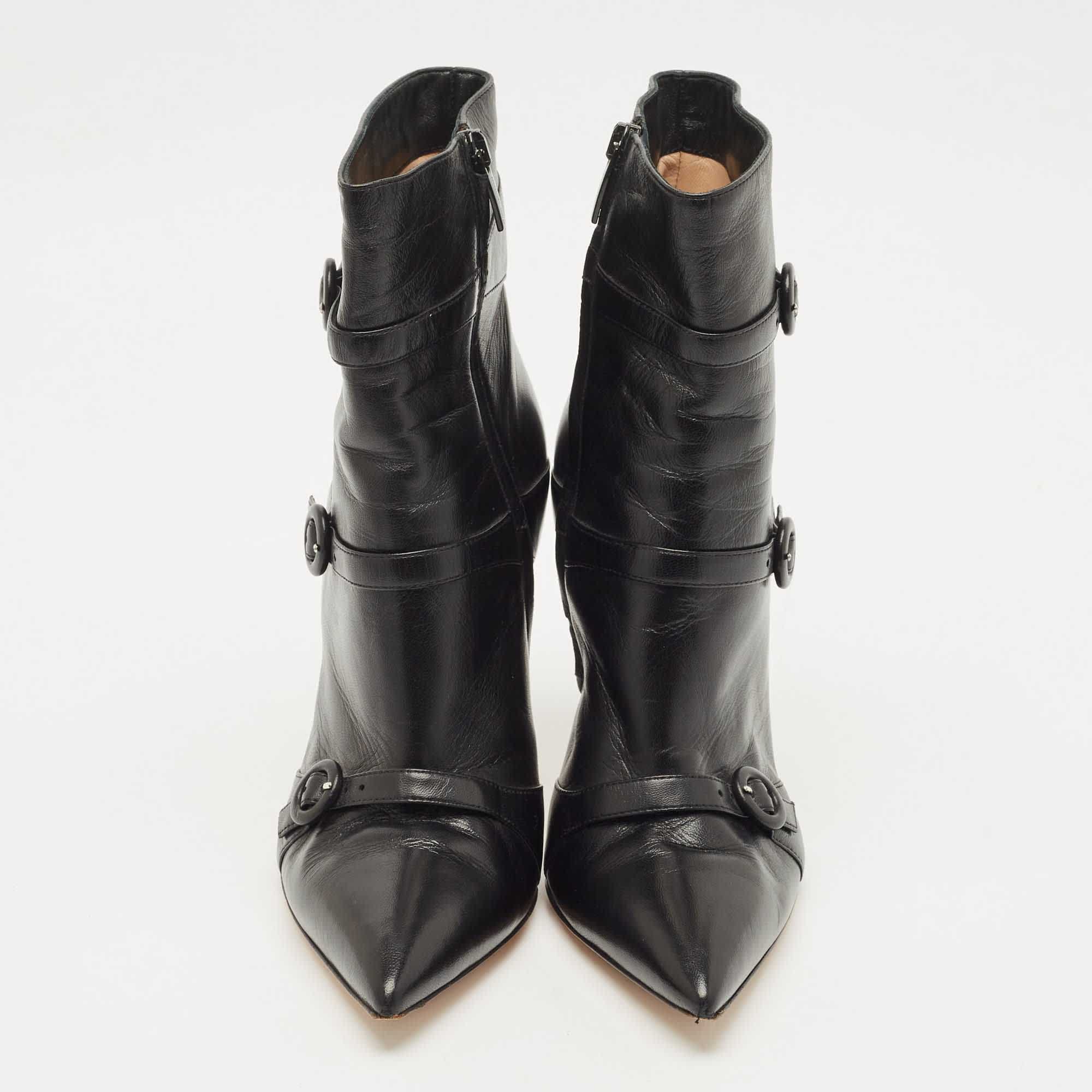 Gianvito Rossi Black Leather Ankle Length Boots