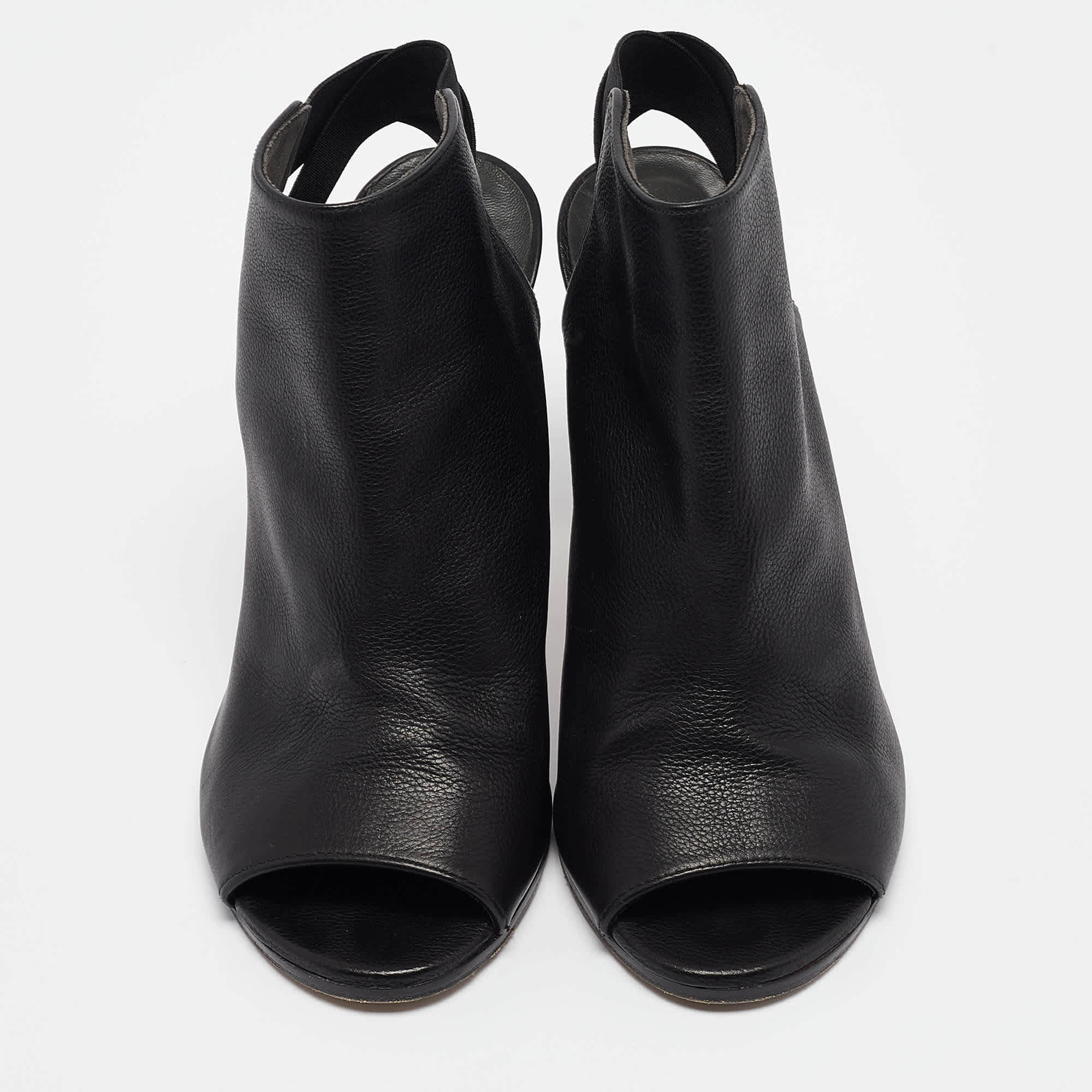 Stuart Weitzman Black Leather Cutout Elastic Booties