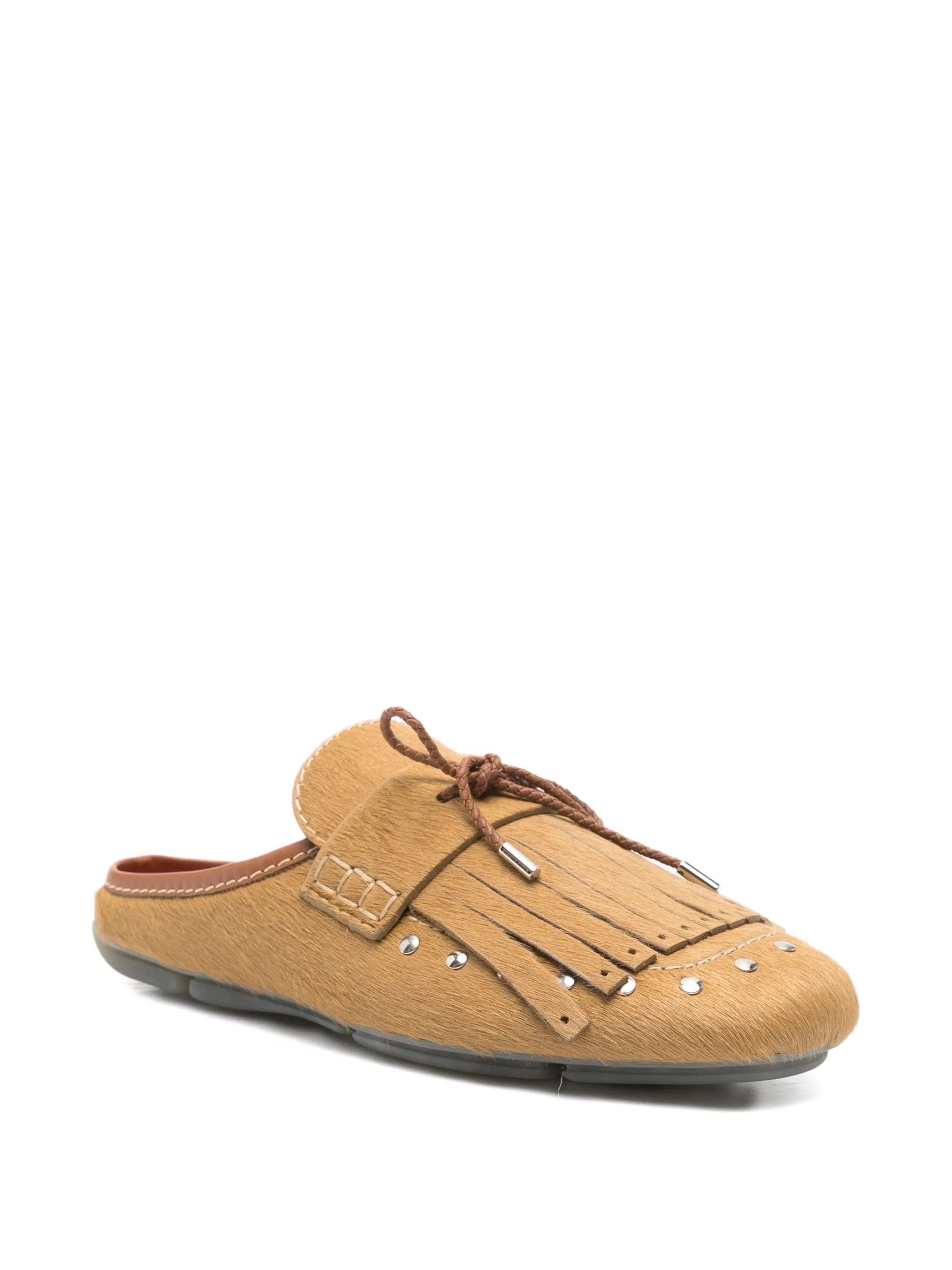 Wales Bonner Montego calf - hair fringed mules