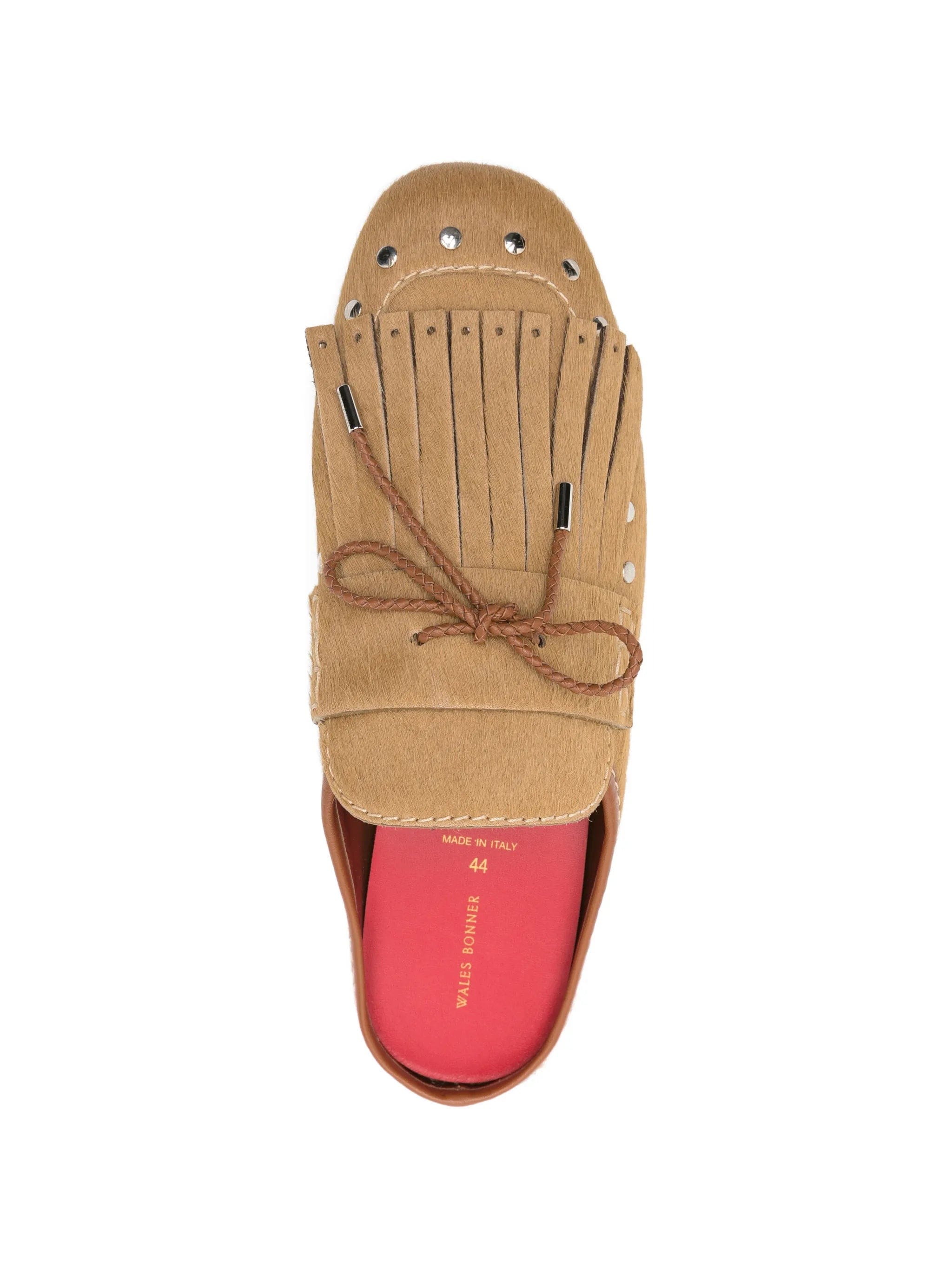 Wales Bonner Montego calf - hair fringed mules