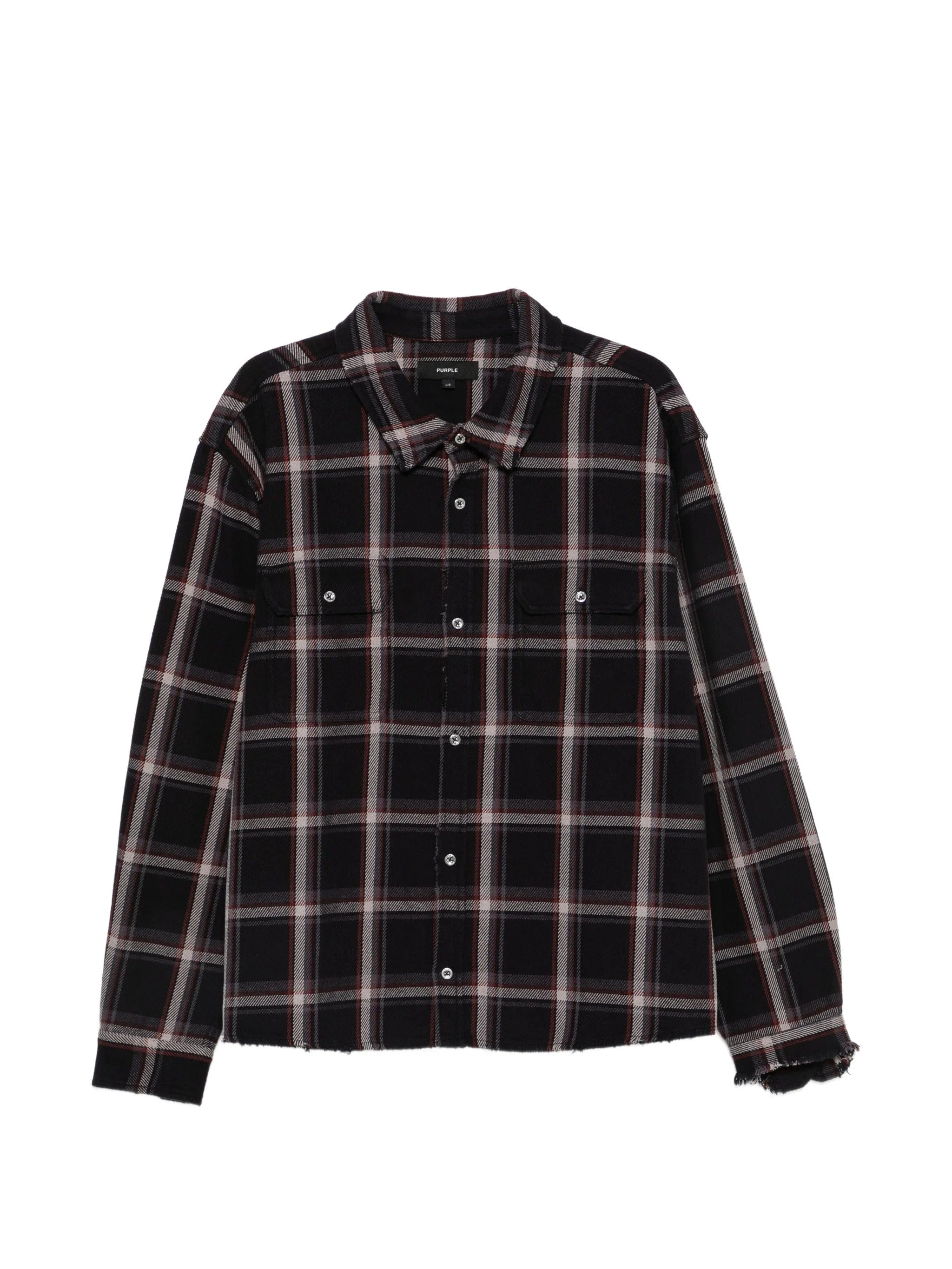 Purple Brand check - pattern cotton shirt