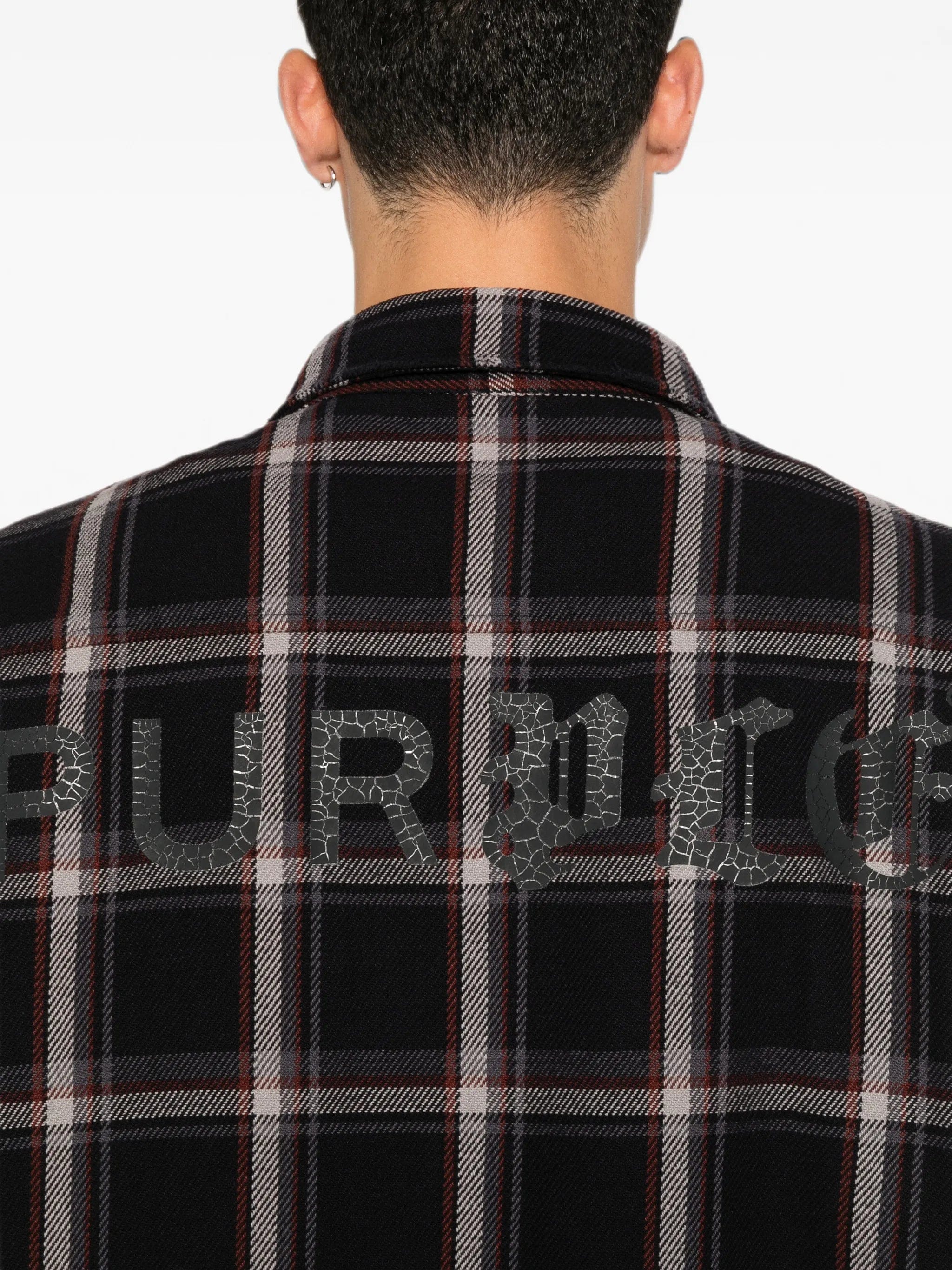 Purple Brand check - pattern cotton shirt