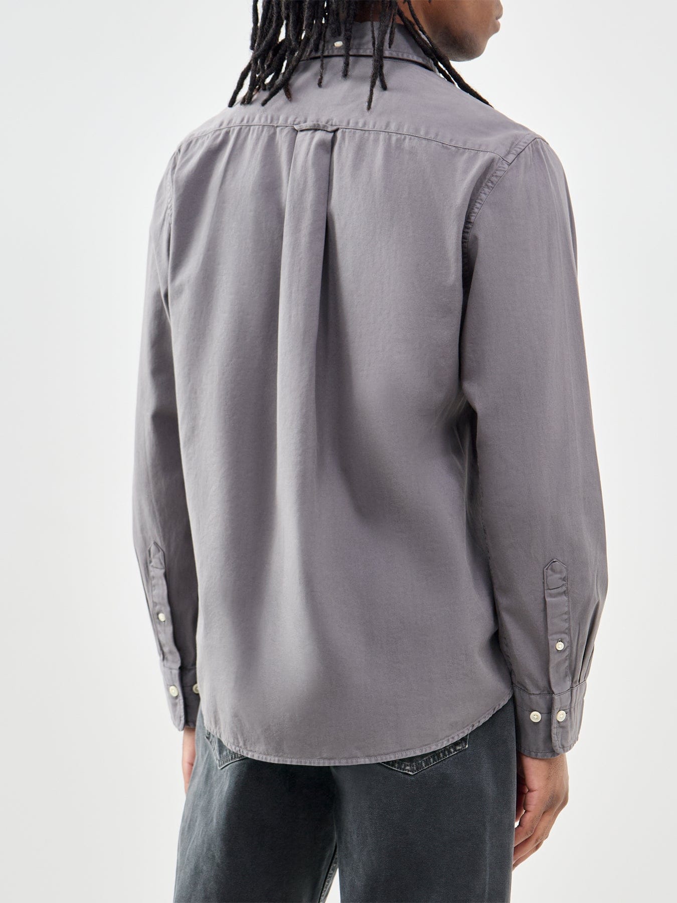 GANT Garment Dyed Twill Long Sleeve Shirt Grey