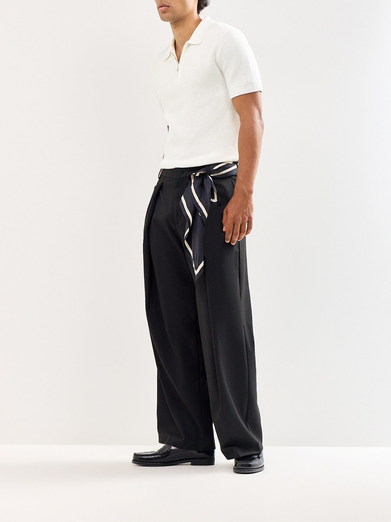 GANT Cotton Rib Half Zip Polo Shirt White