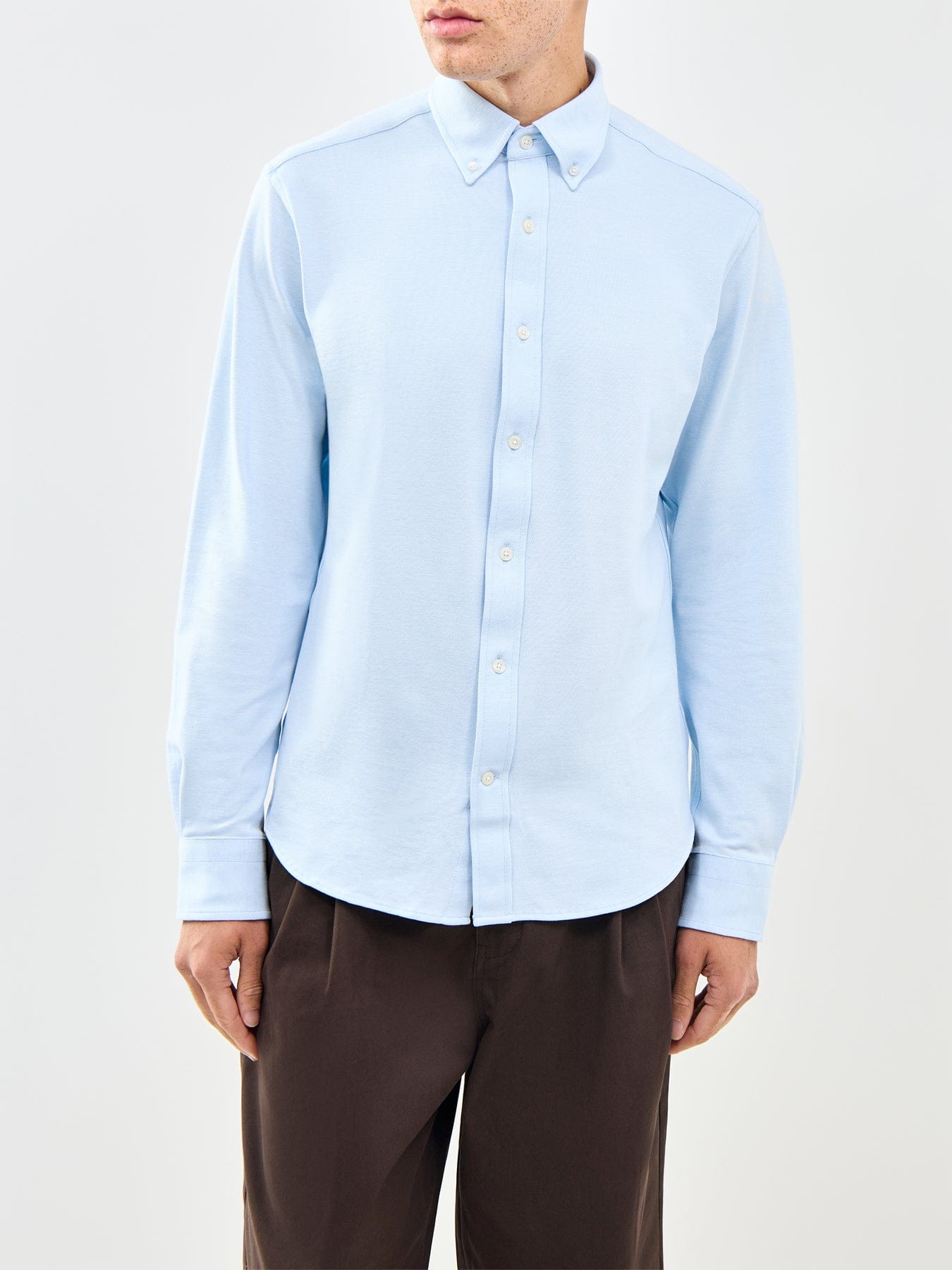 GANT Jersey Piqué Stretch Shirt Blue