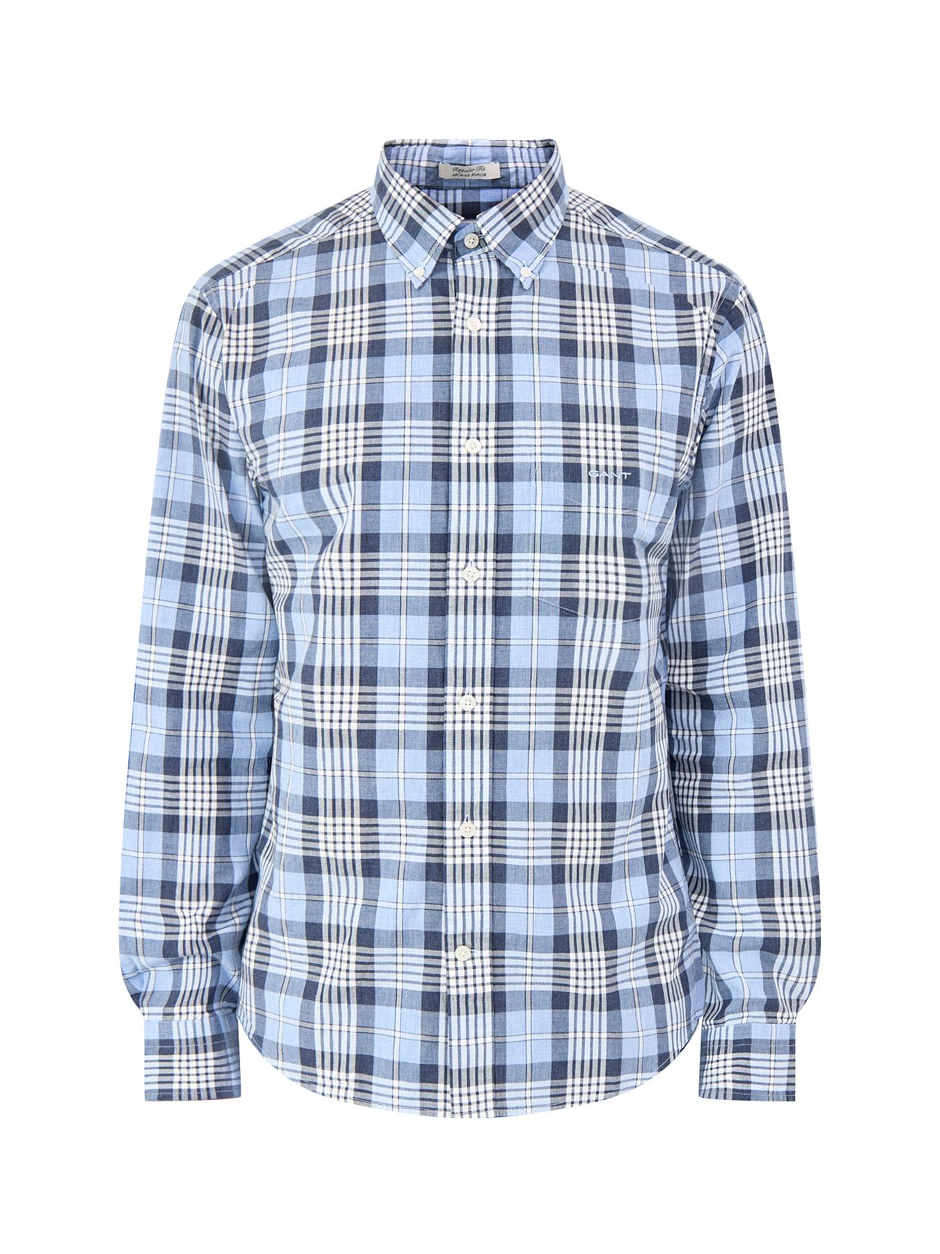 GANT Poplin Melange Check Shirt Blue