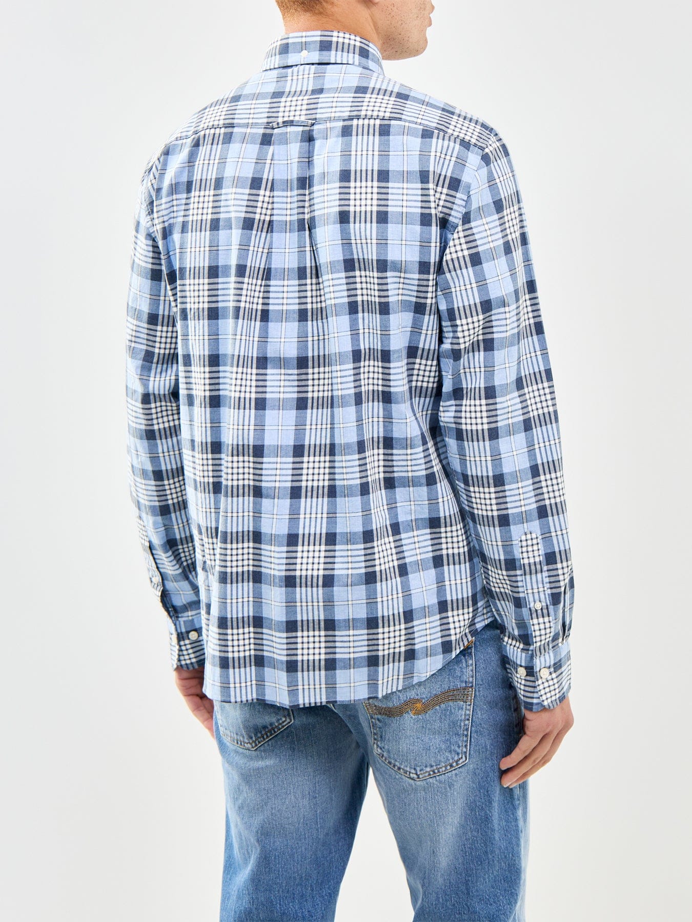 GANT Poplin Melange Check Shirt Blue