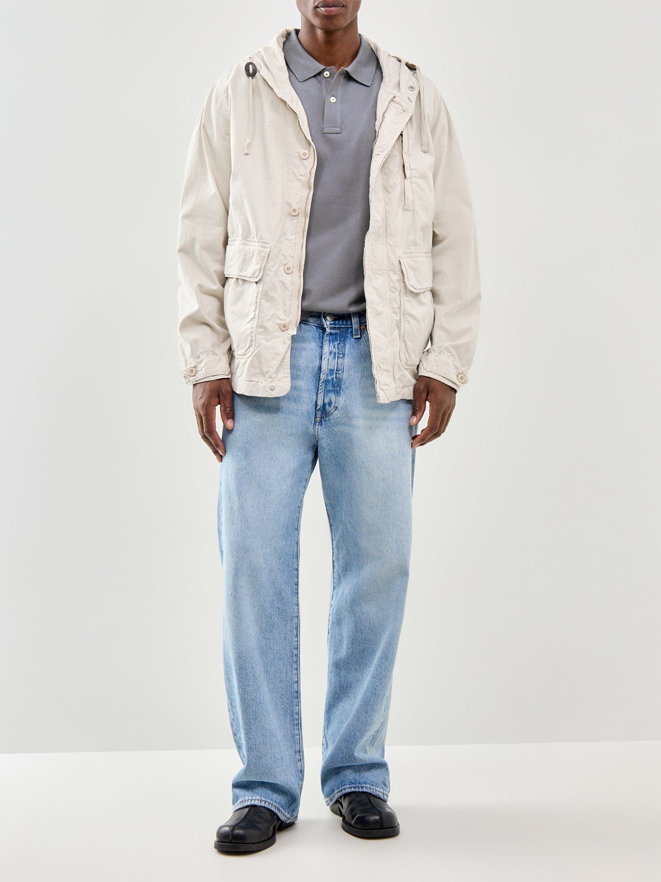 GANT Shield Pique Polo Shirt Grey