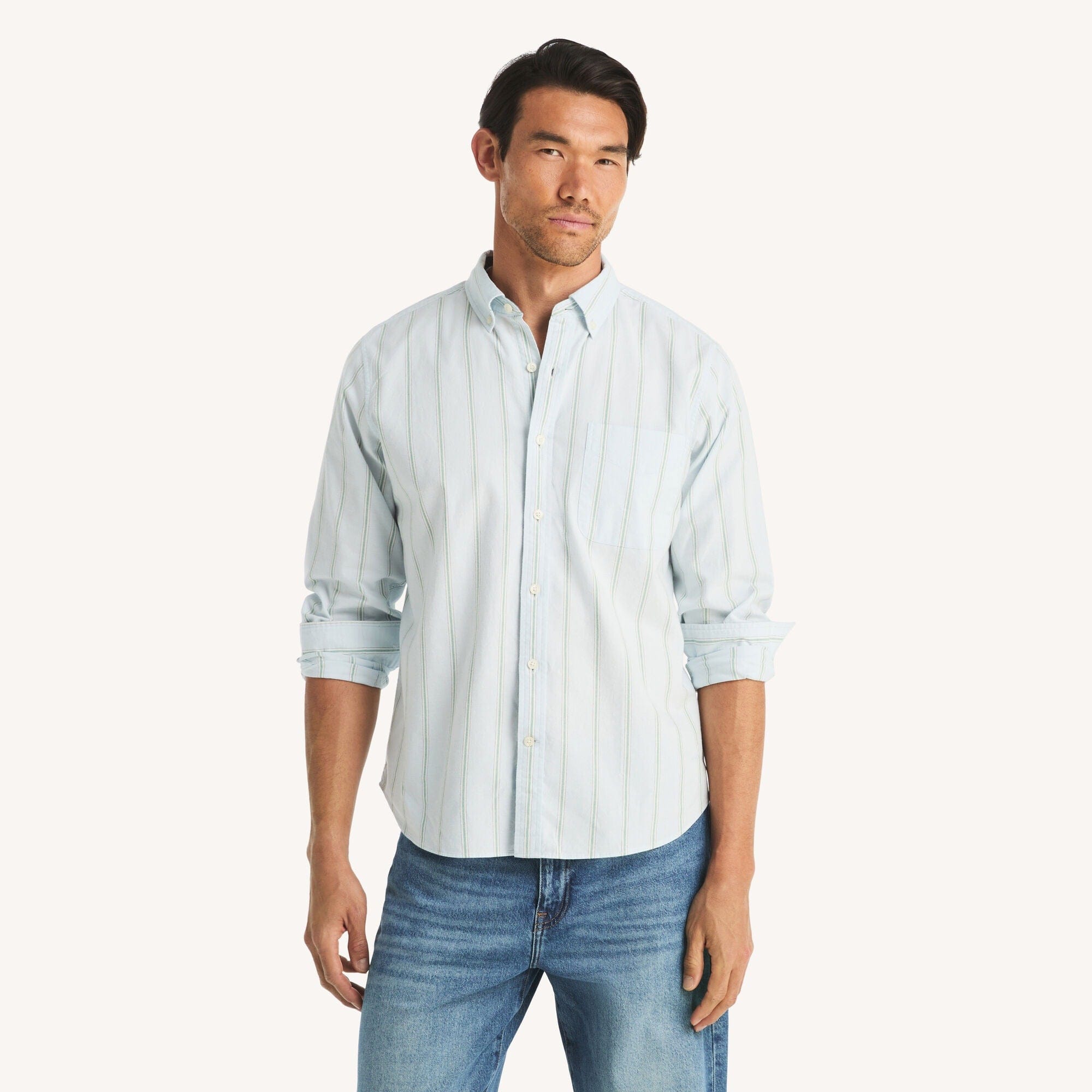 Nautica Mens Striped Oxford Shirt