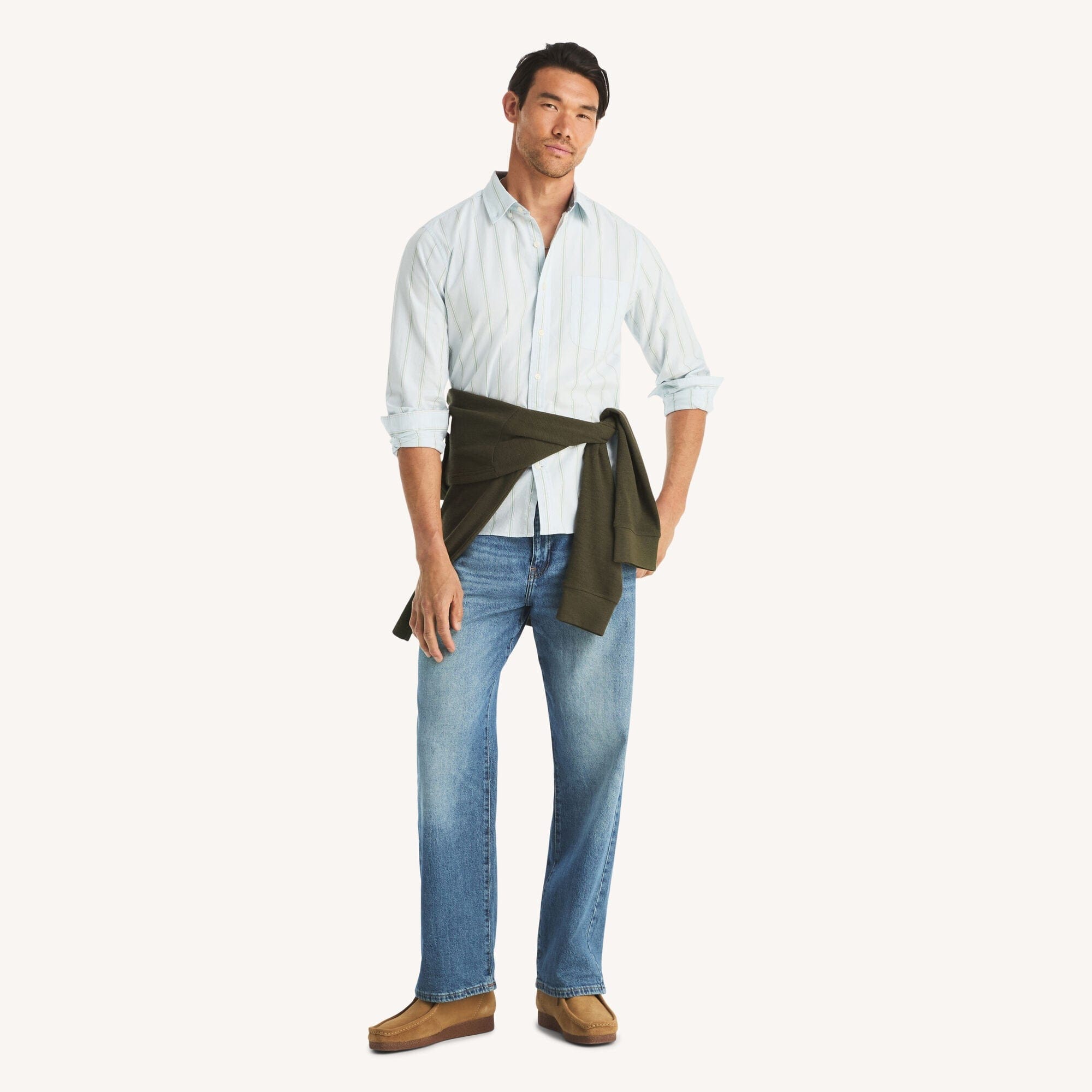 Nautica Mens Striped Oxford Shirt