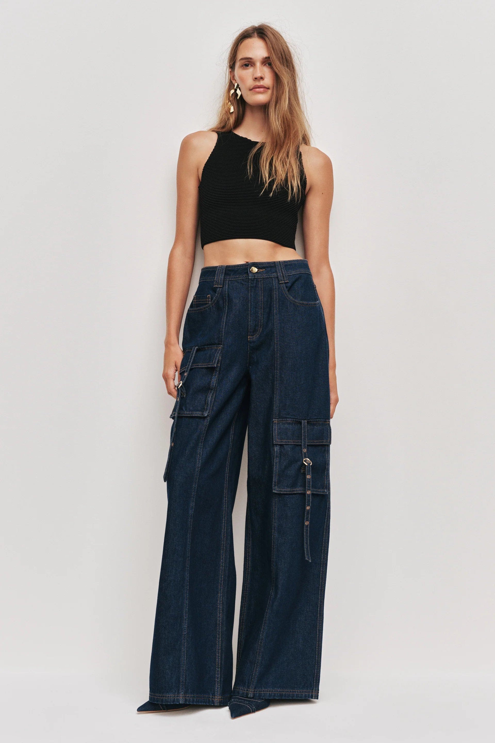 Aje Agave Sleeveless Knit Top In Black