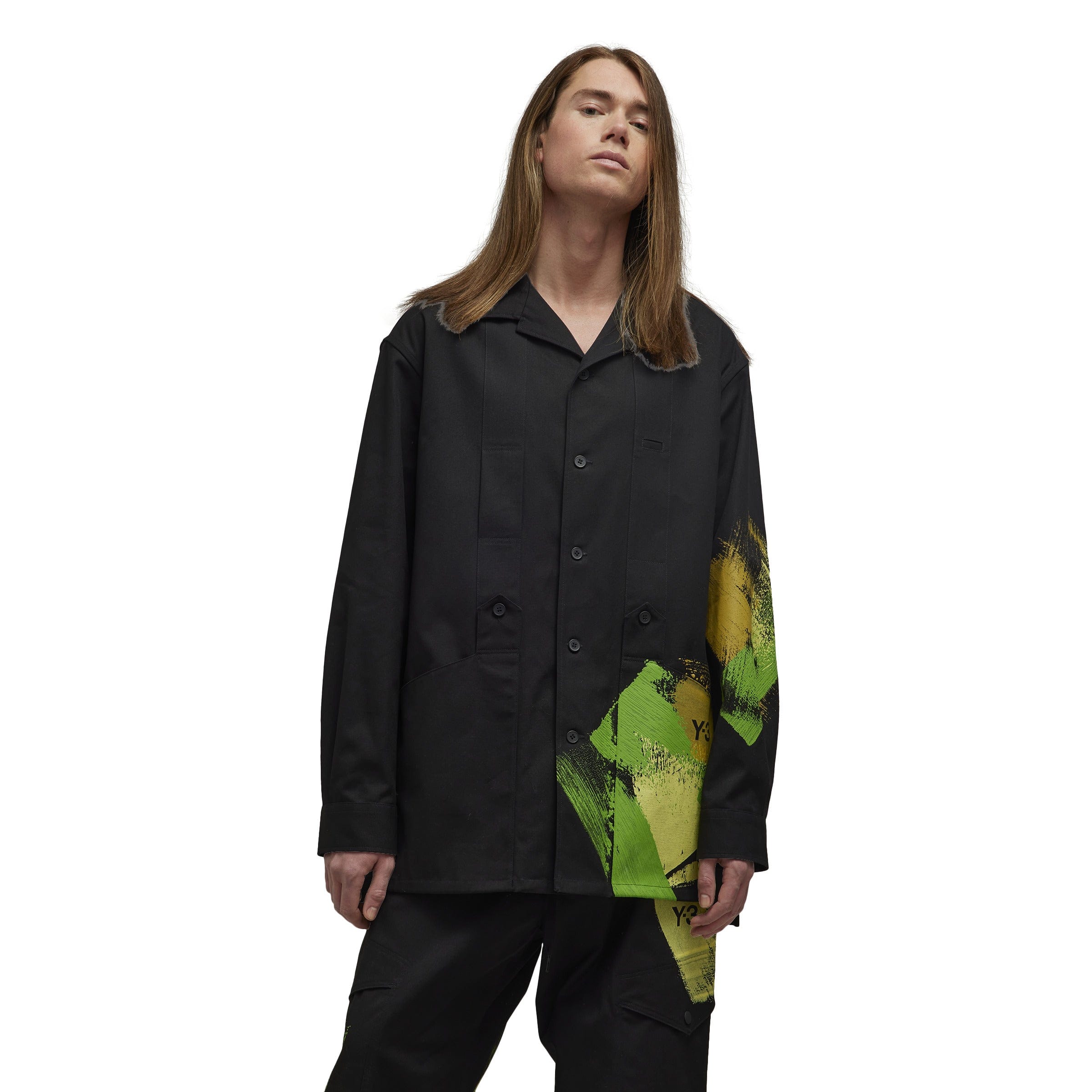 Y-3 GRAPHIC LONG SLEEVE WORKWEAR SHIRT