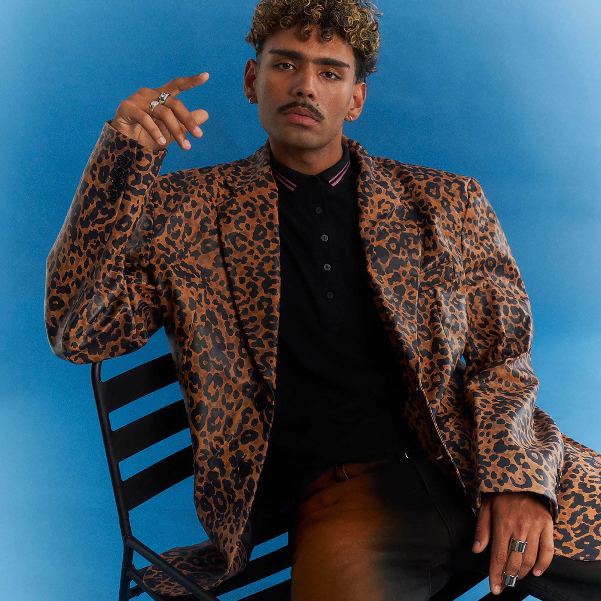 Vetements Leopard Boxy Leather Jacket