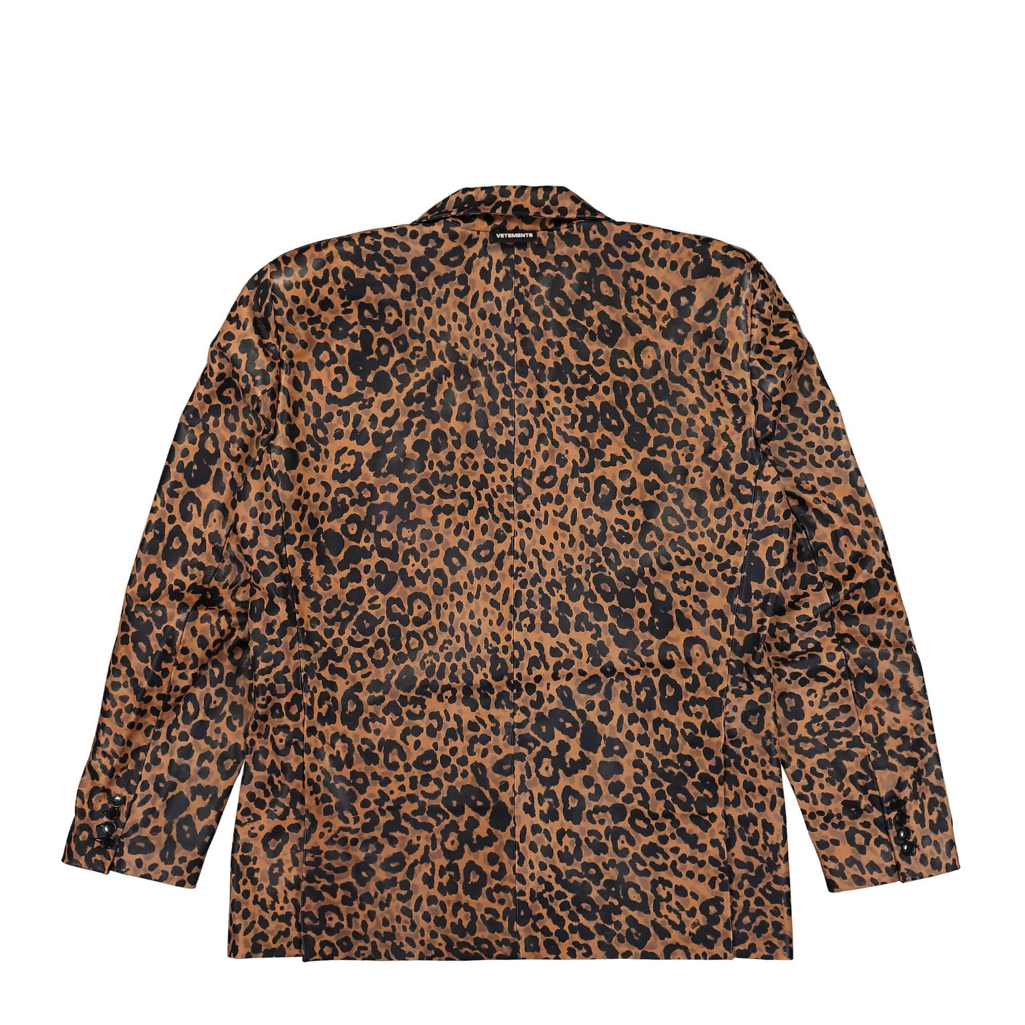 Vetements Leopard Boxy Leather Jacket