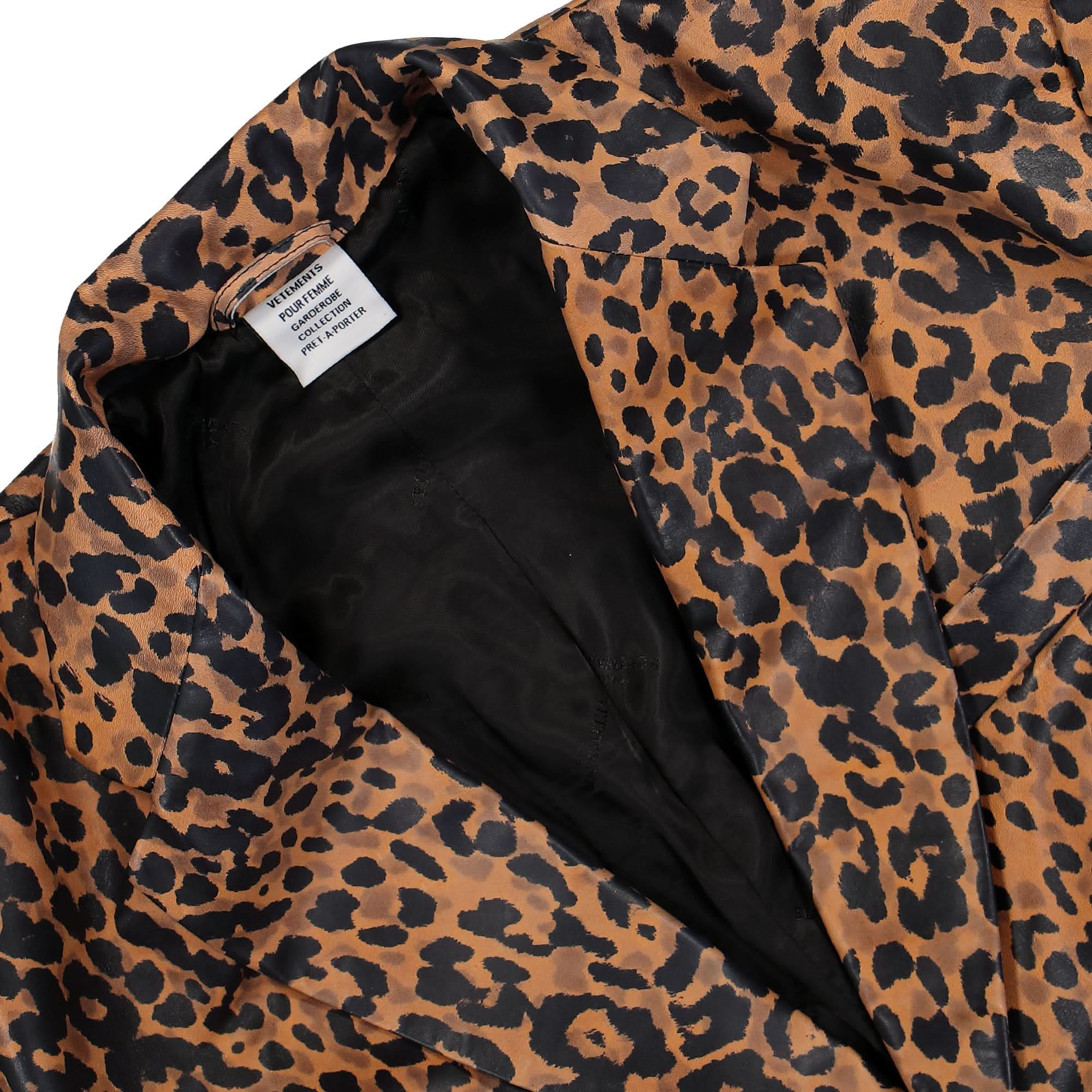 Vetements Leopard Boxy Leather Jacket